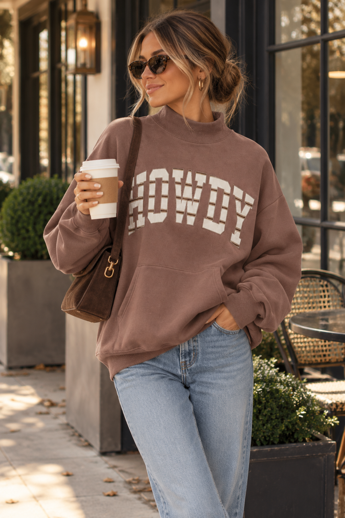 Howdy Mock Neck Sweatshirt