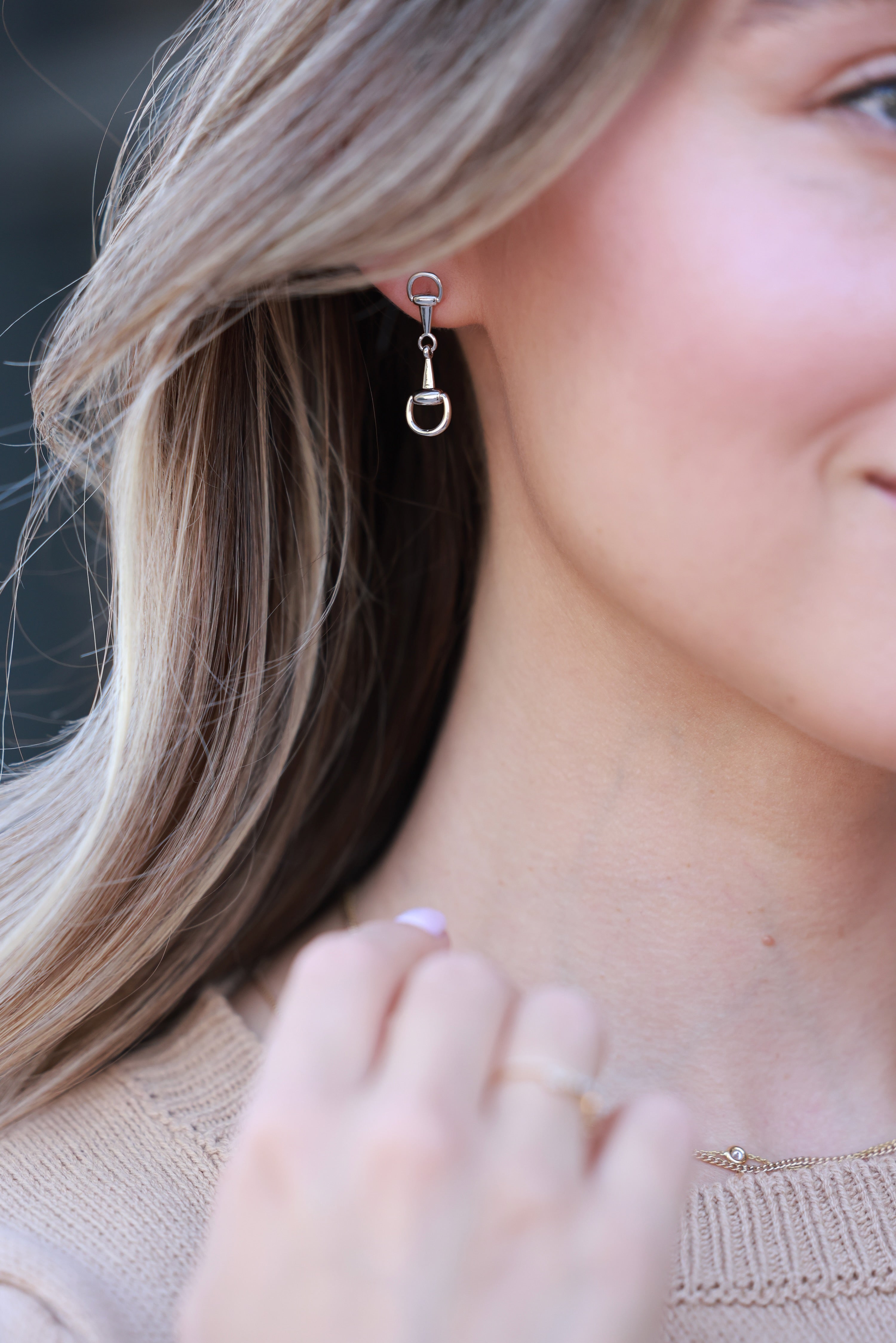 Madison Bit Earrings - Silver