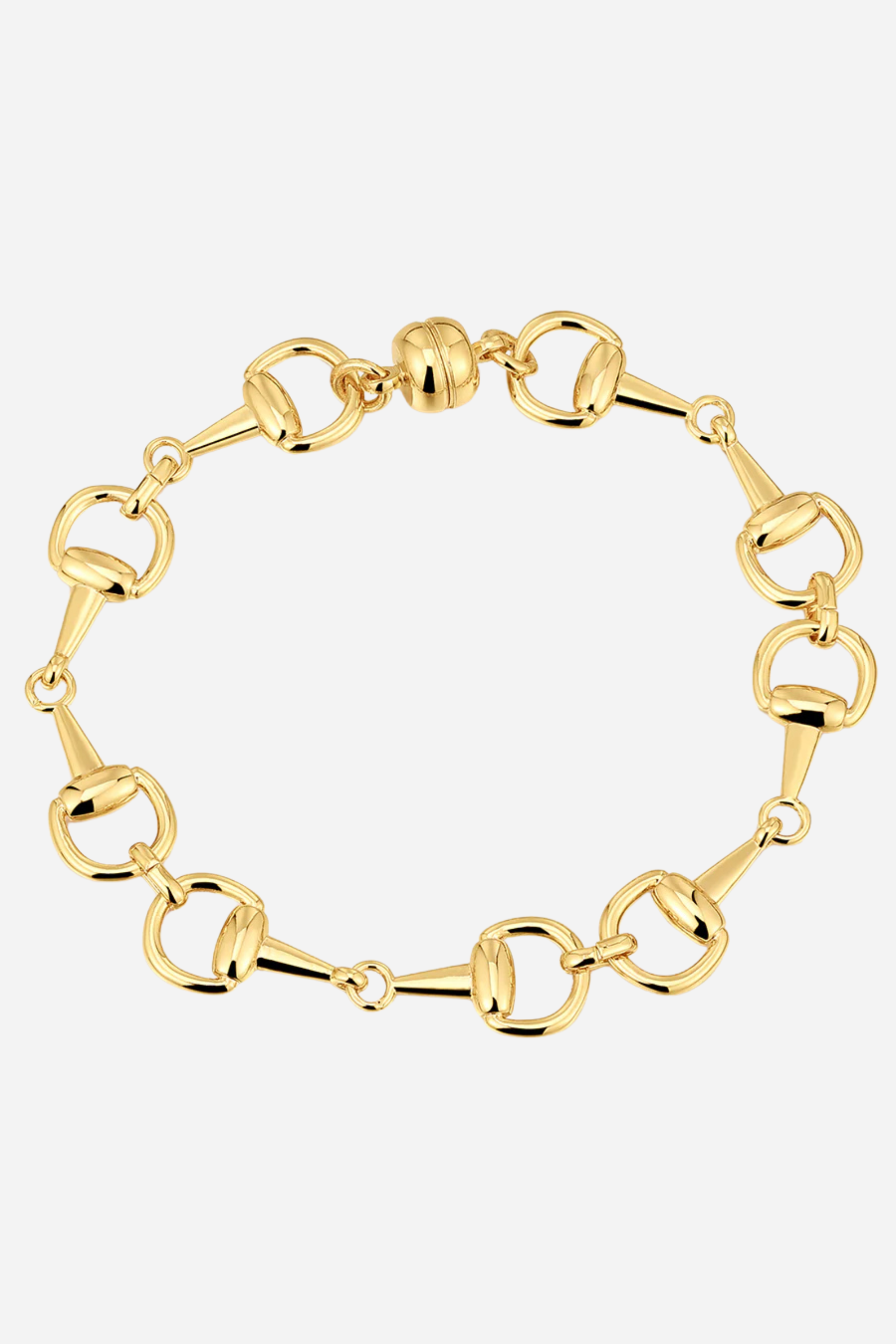 Luv AJ Madison Bracelet - Gold Horsebit charm bracelet with magnetic clasp closure
