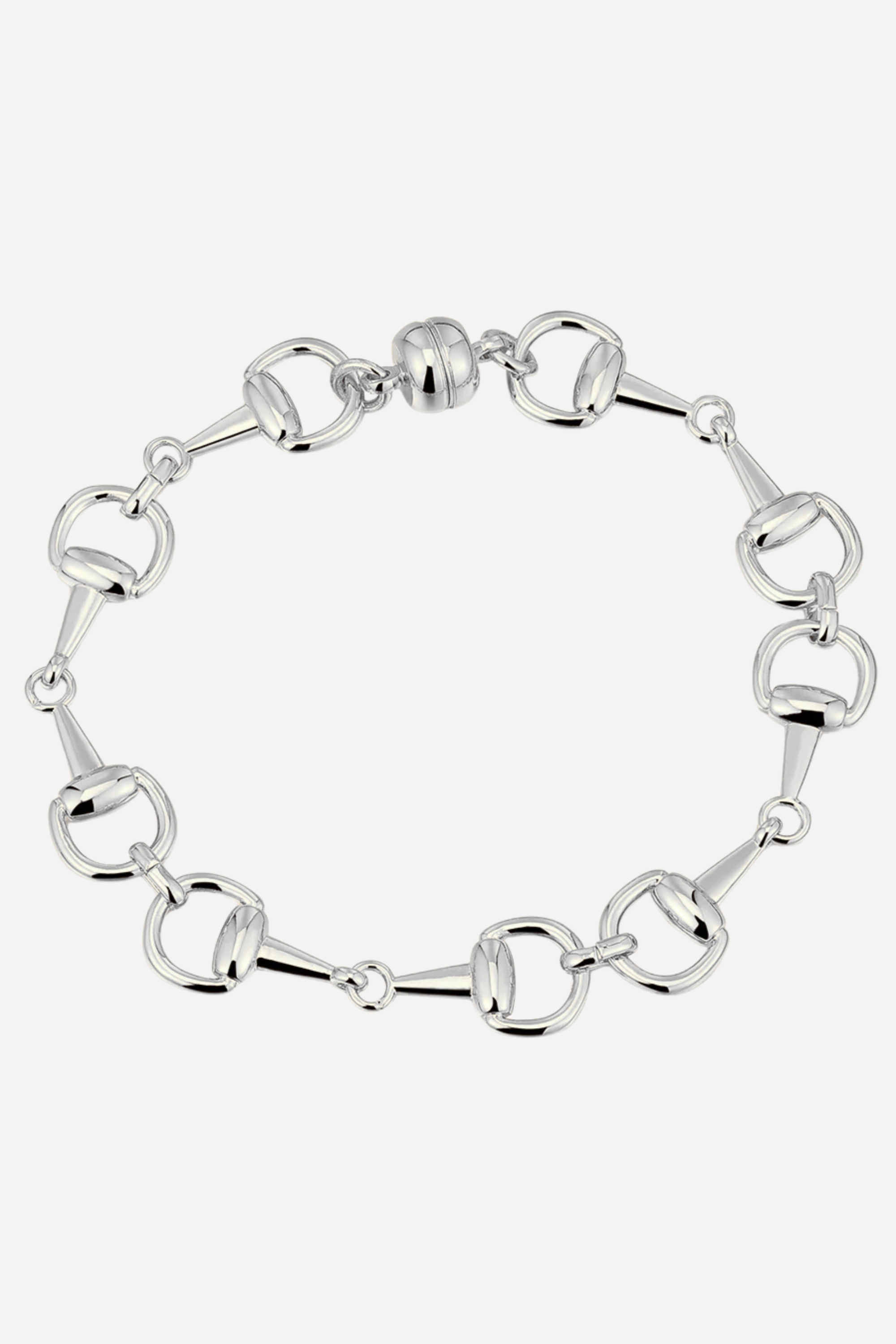 Luv AJ Madison Bracelet - Silver Horsebit charm bracelet with magnetic clasp closure
