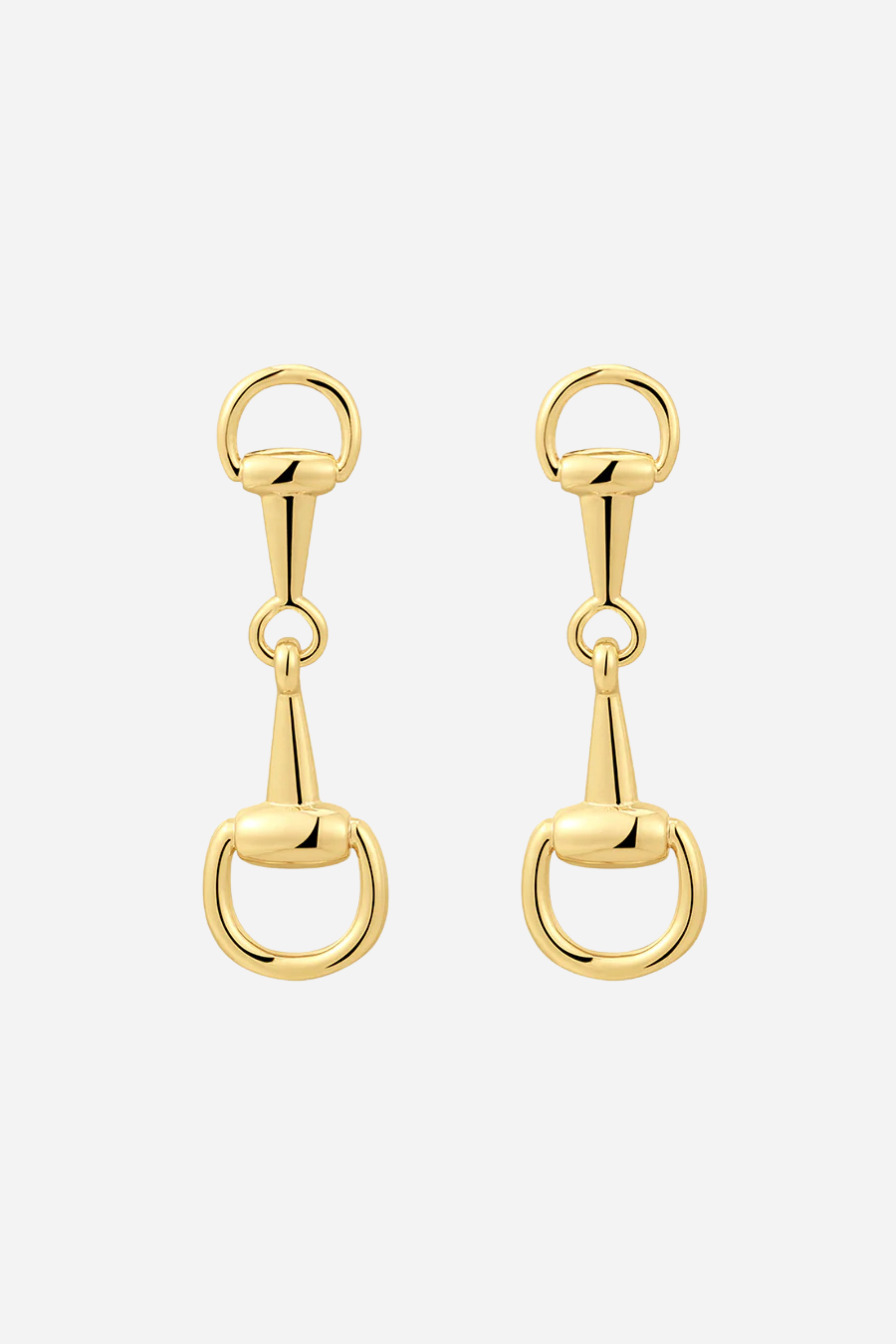 Luv AJ Madison Earrings - Gold Pair of chic understated horsebit studs - horse bit earrings, equestrian inspired jewelry, horse bit jewelry, equestrian accessories, dainty equestrian jewelry, snaffle bit earrings, horse girl jewelry, horse girl accessory