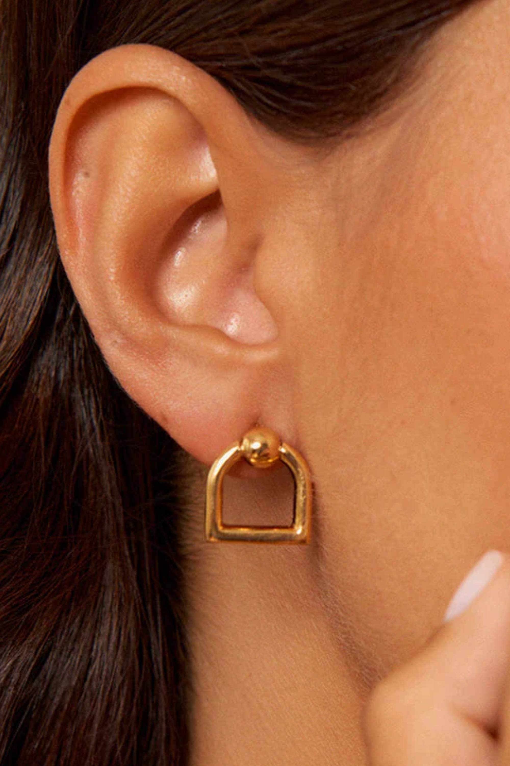 Maya Stirrup Earrings - Gold
