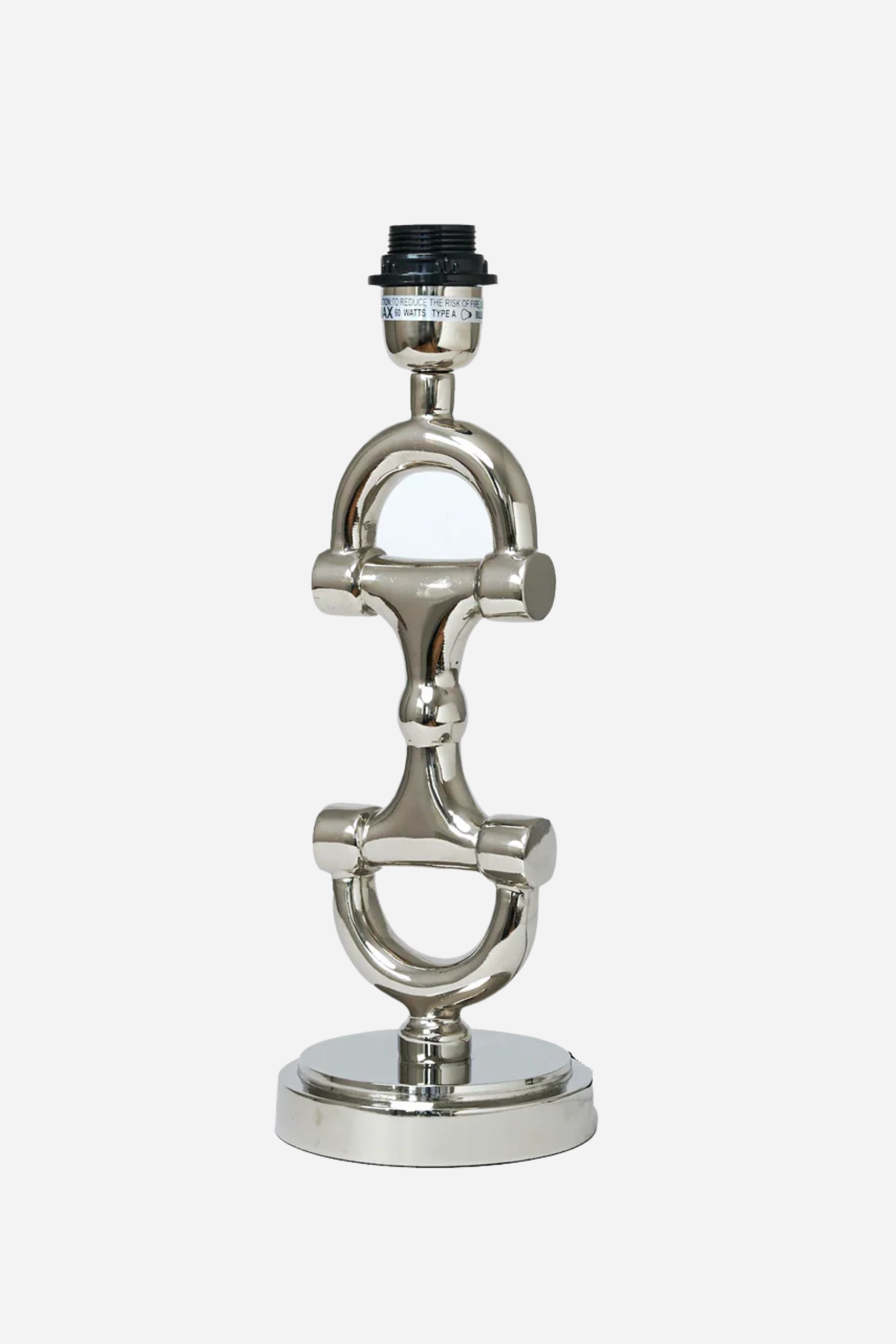 adamsbro stylish equestrian mini snaffle lamp stand silver
