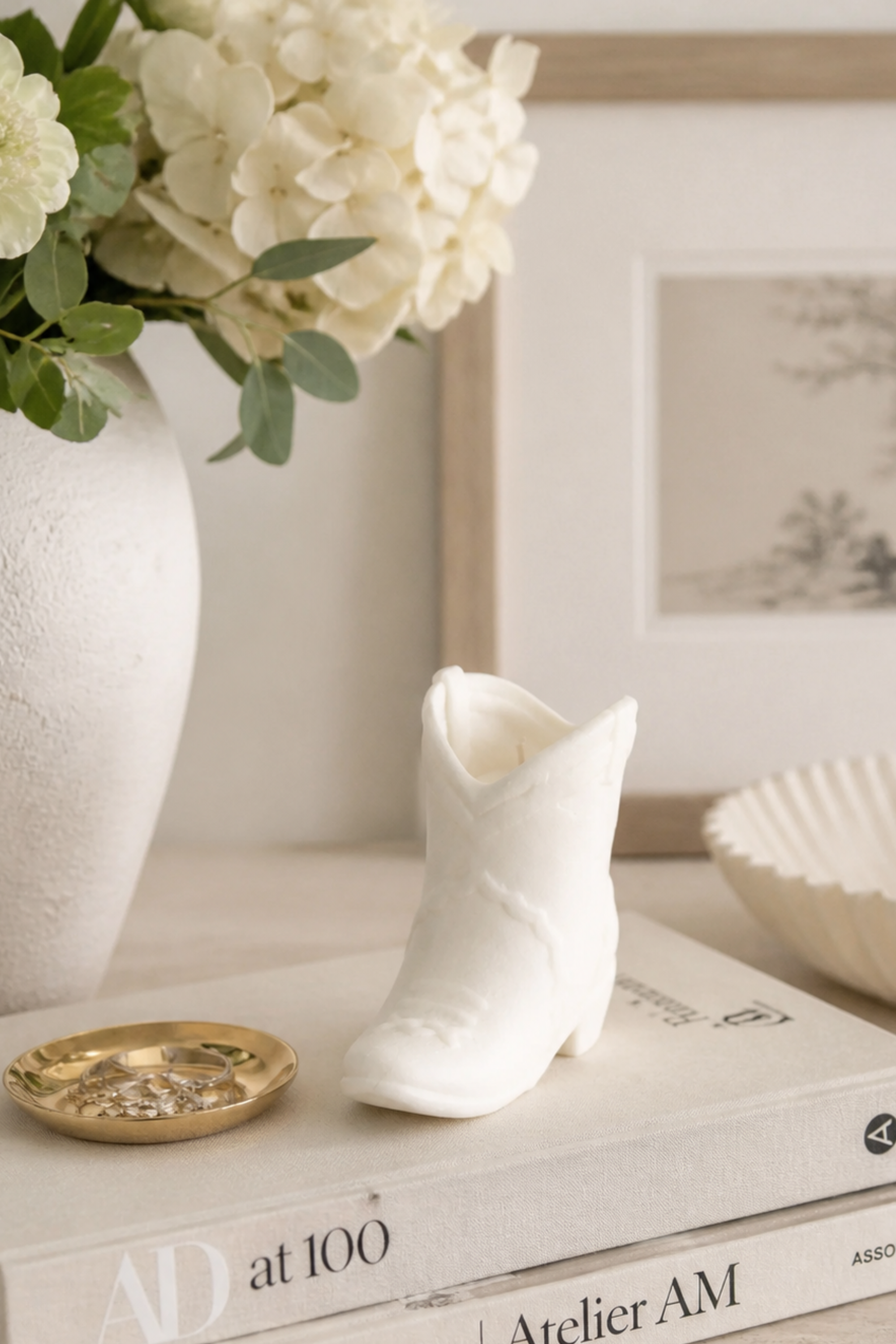 Nashville Cowboy Boot Candle - Alabaster