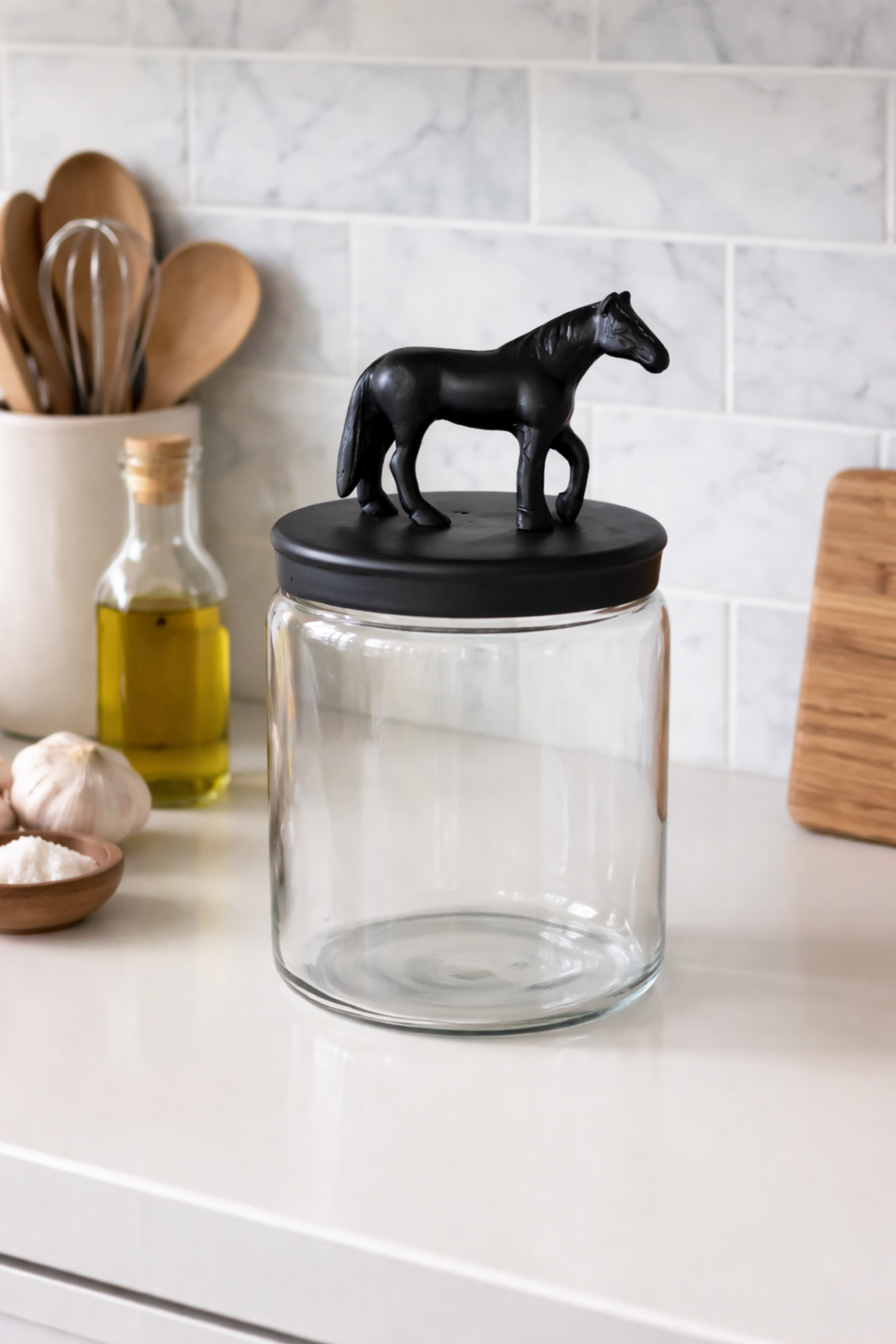 Nicolette Glass Jar - Black