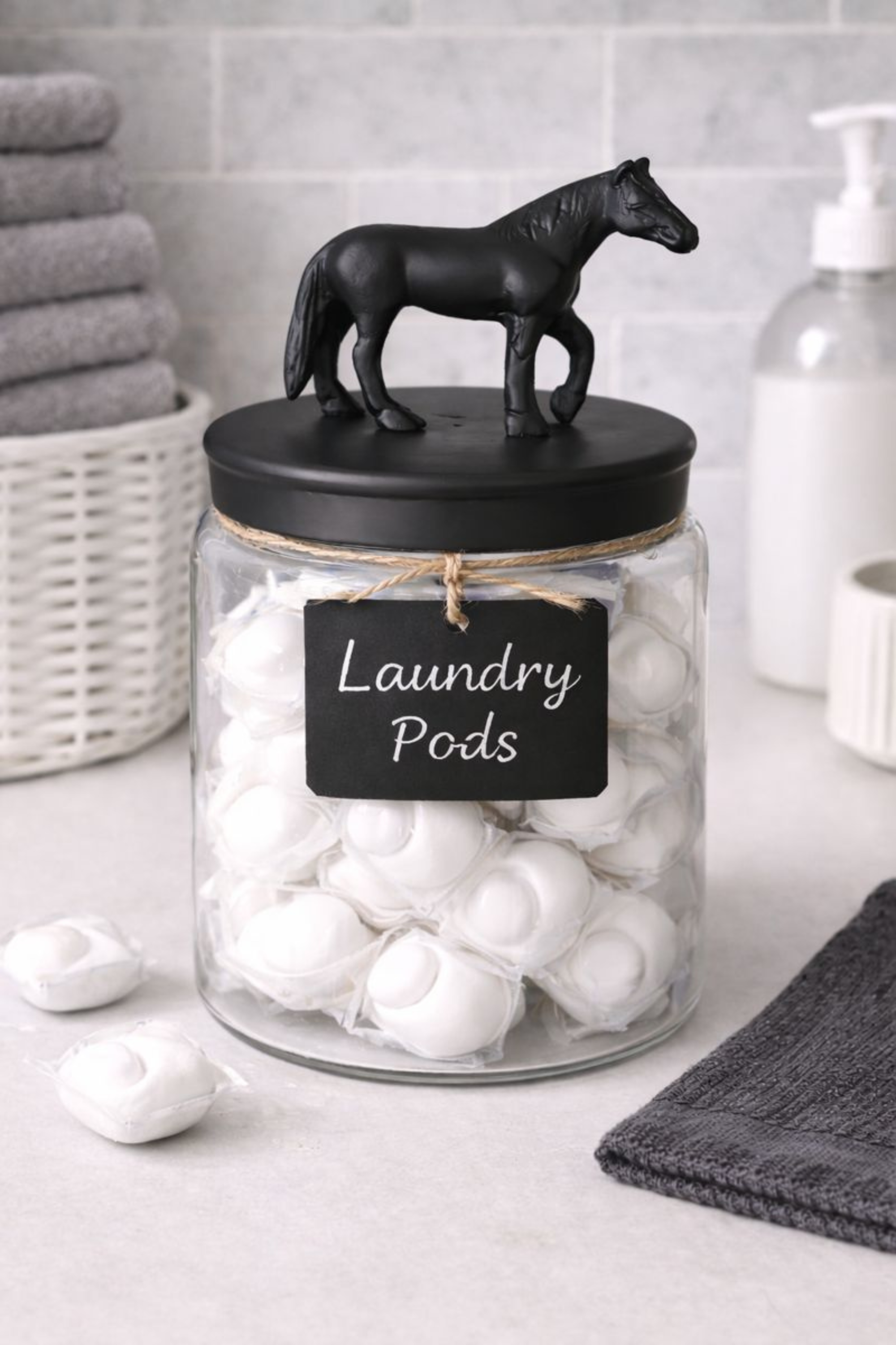 Nicolette Glass Jar - Black