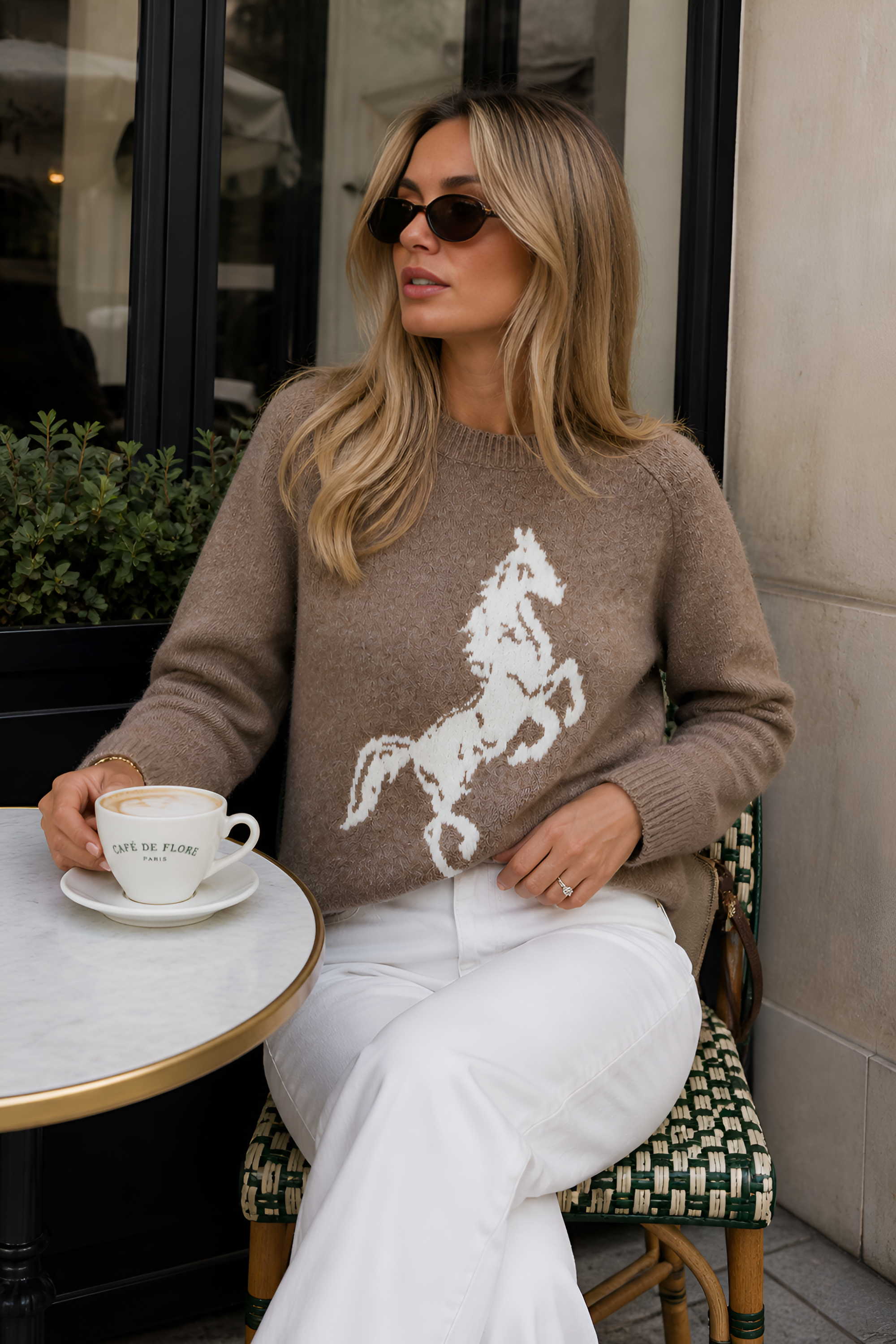Paige Horse Sweater - Mocha