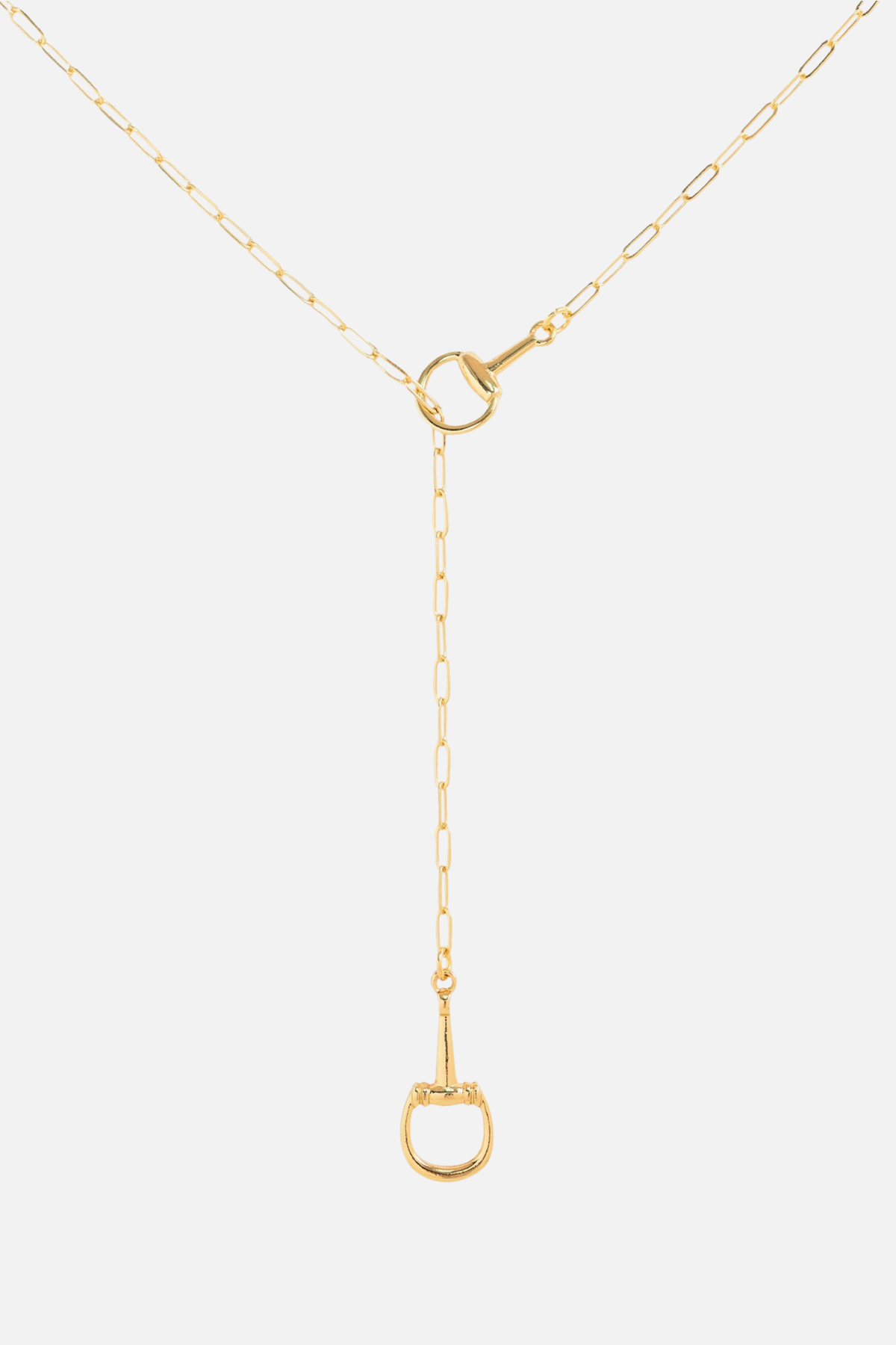 Palmer Bit Lariat Necklace - Gold
