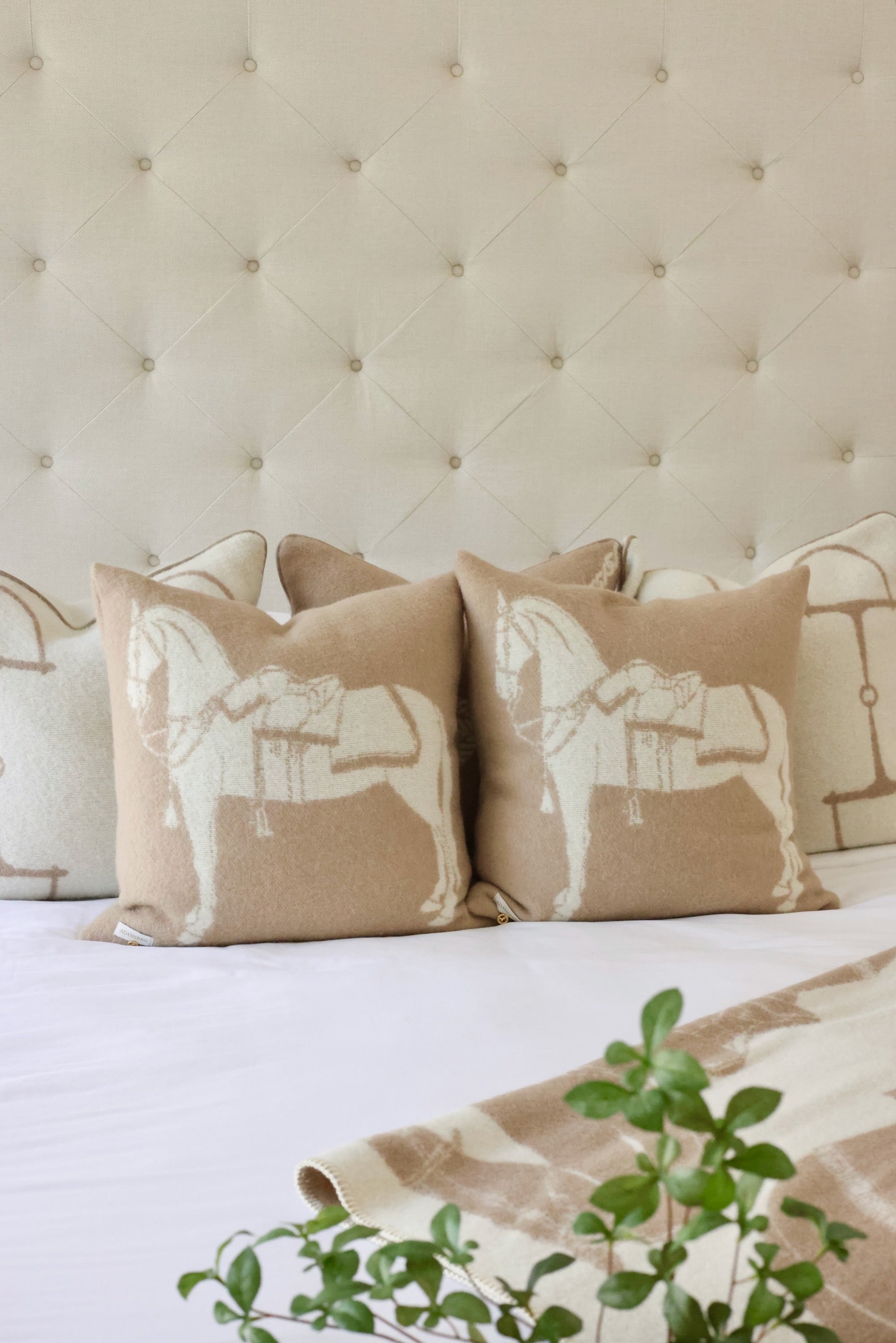 Adamsbro stylish equestrian Reins Wool Pillow