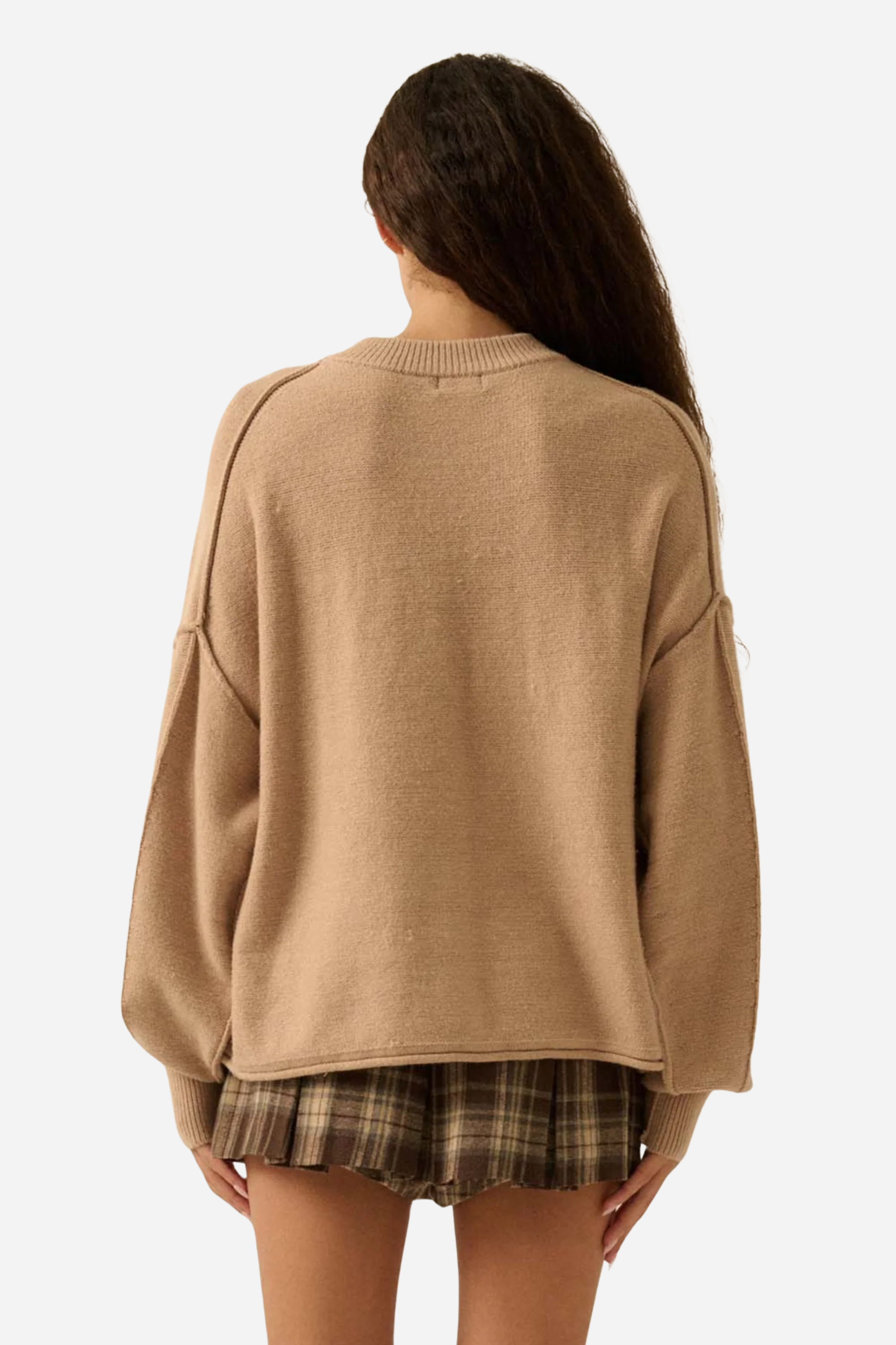 Style: solid knit sweater, Embroidered horses design on front, Crew neckline, Long sleeves with drop shoulder, Exposed seams, Side-split hem, Ribbed collar, cuffs, and hem, Loose fit, Aesthetic: classic retro/vintage, Fabric: 52% viscose, 29% polyester, 19% nylon, Fit: contemporary, Occasion: holiday and night out, Pattern: solid, Season: fall/winter