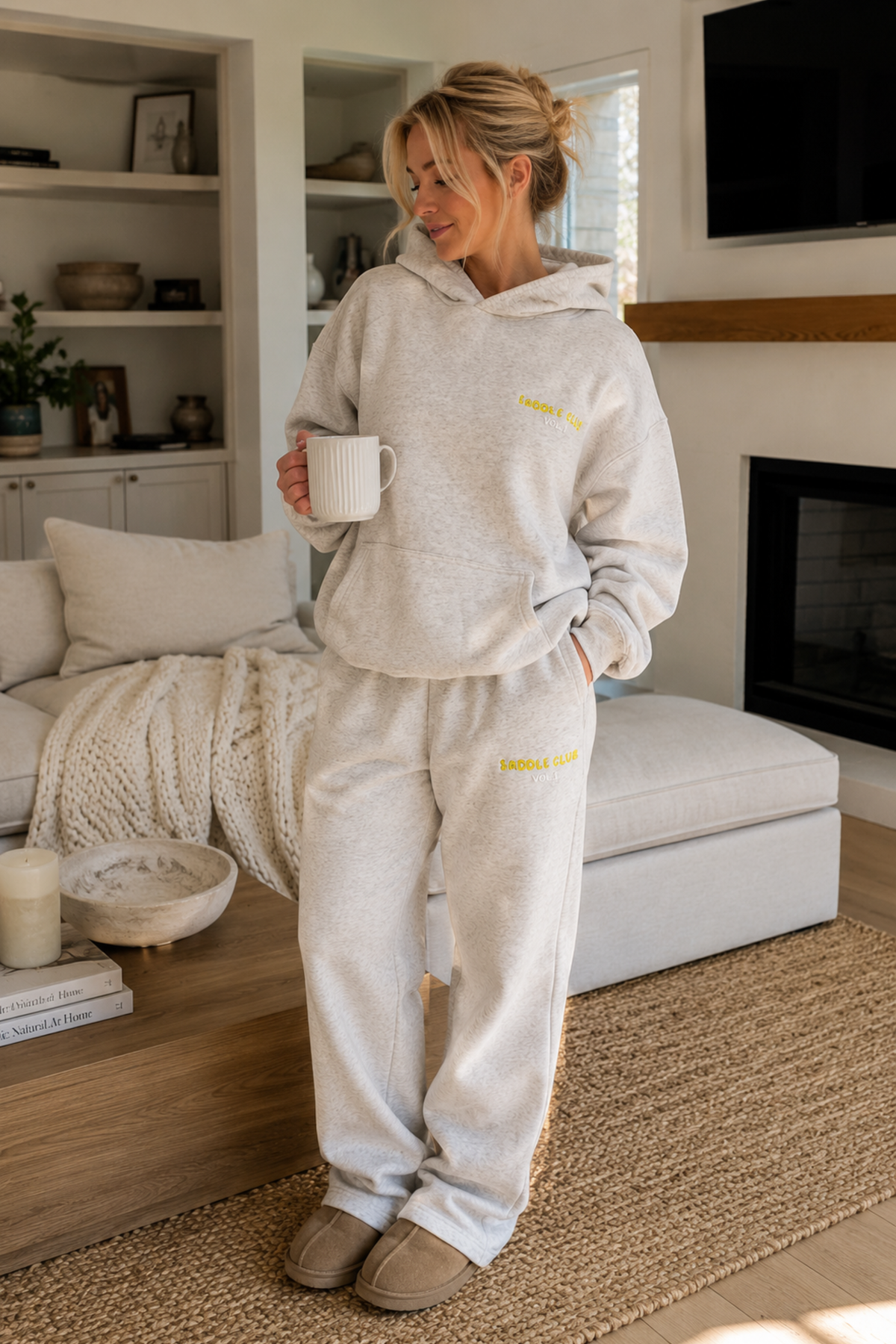 Saddle Club Sweatpant - White Heather