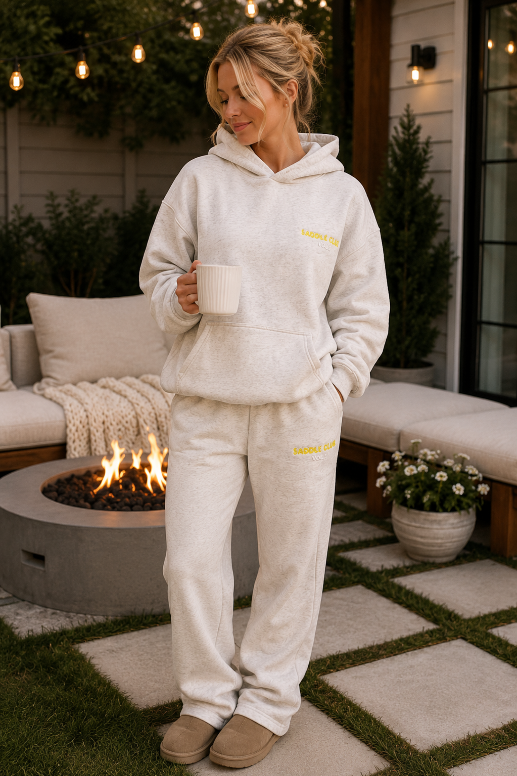 Saddle Club Hoodie - White Heather
