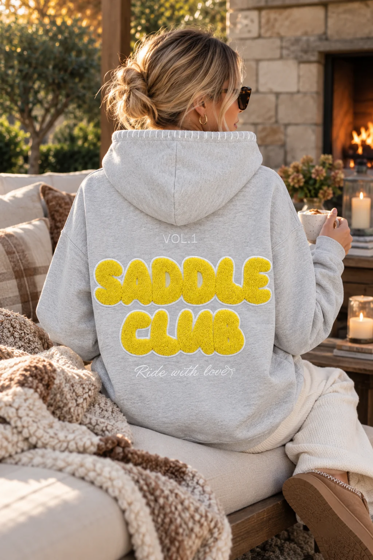 Saddle Club Hoodie - White Heather