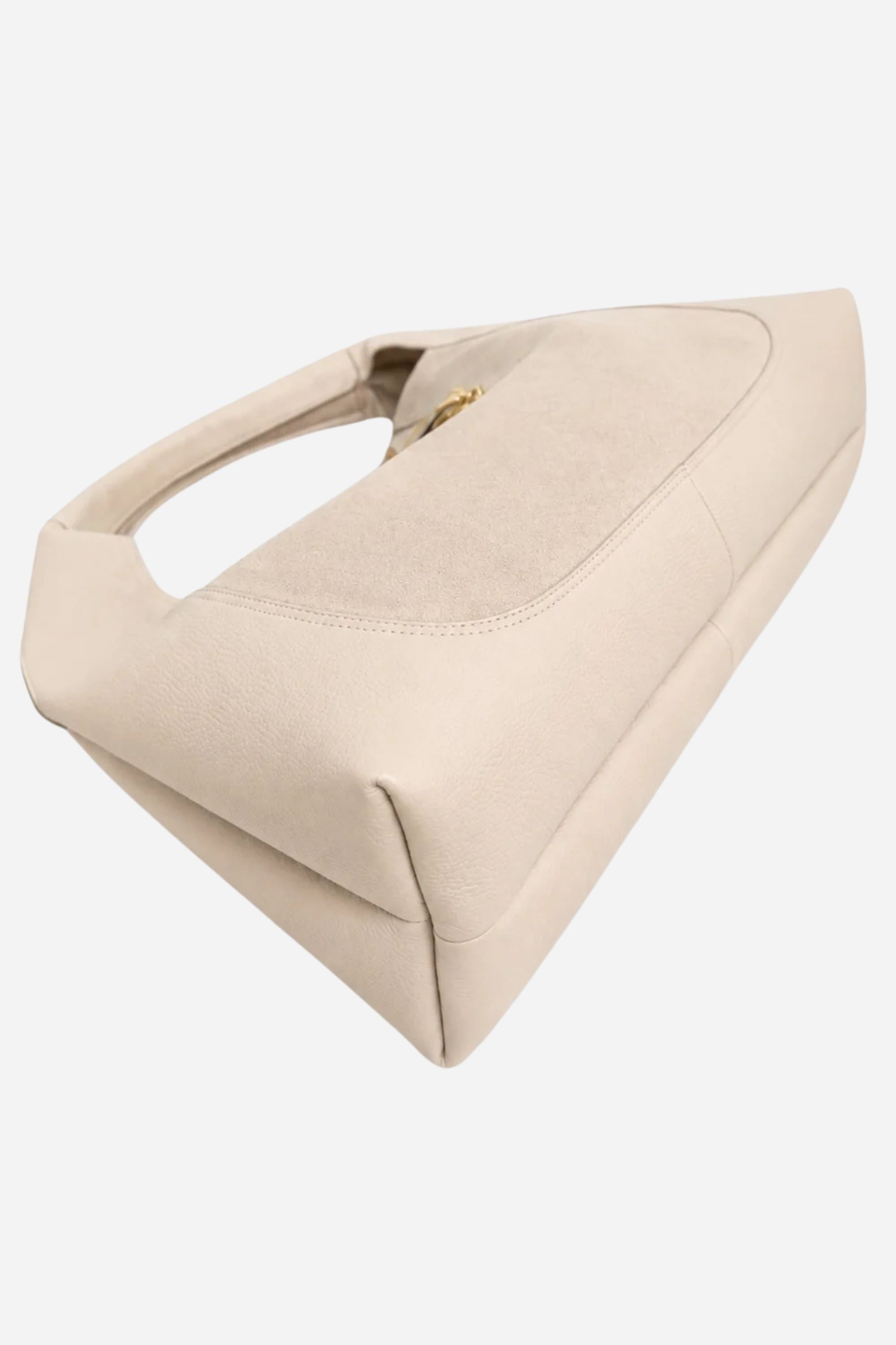 Sloane Large Suede Leather Saddle Bag - Fawn