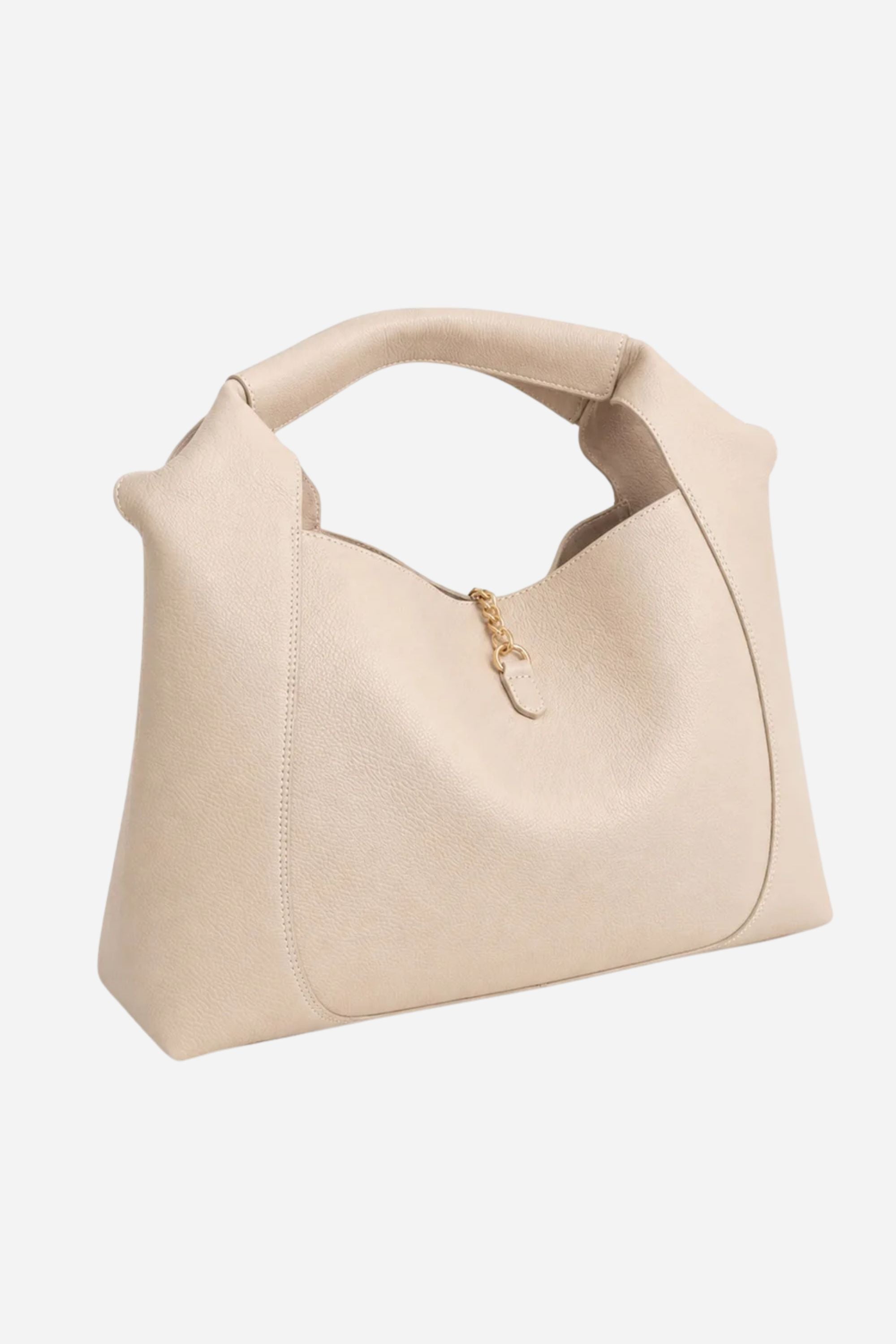 Sloane Large Suede Leather Saddle Bag - Fawn