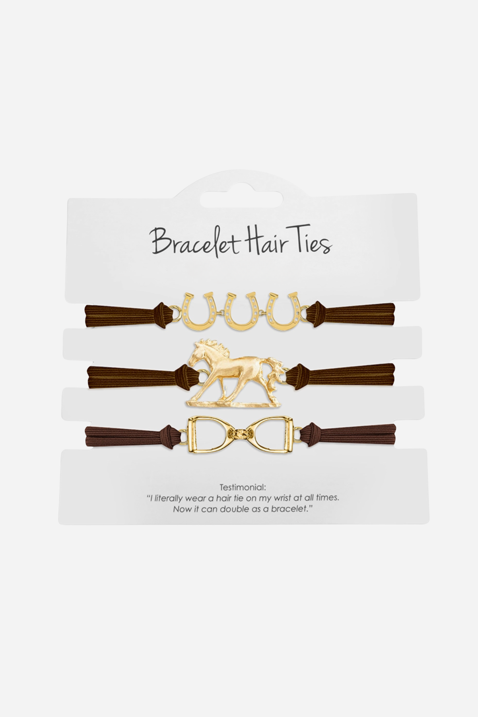 Saddle Chic Hair Tie Set - Brunette