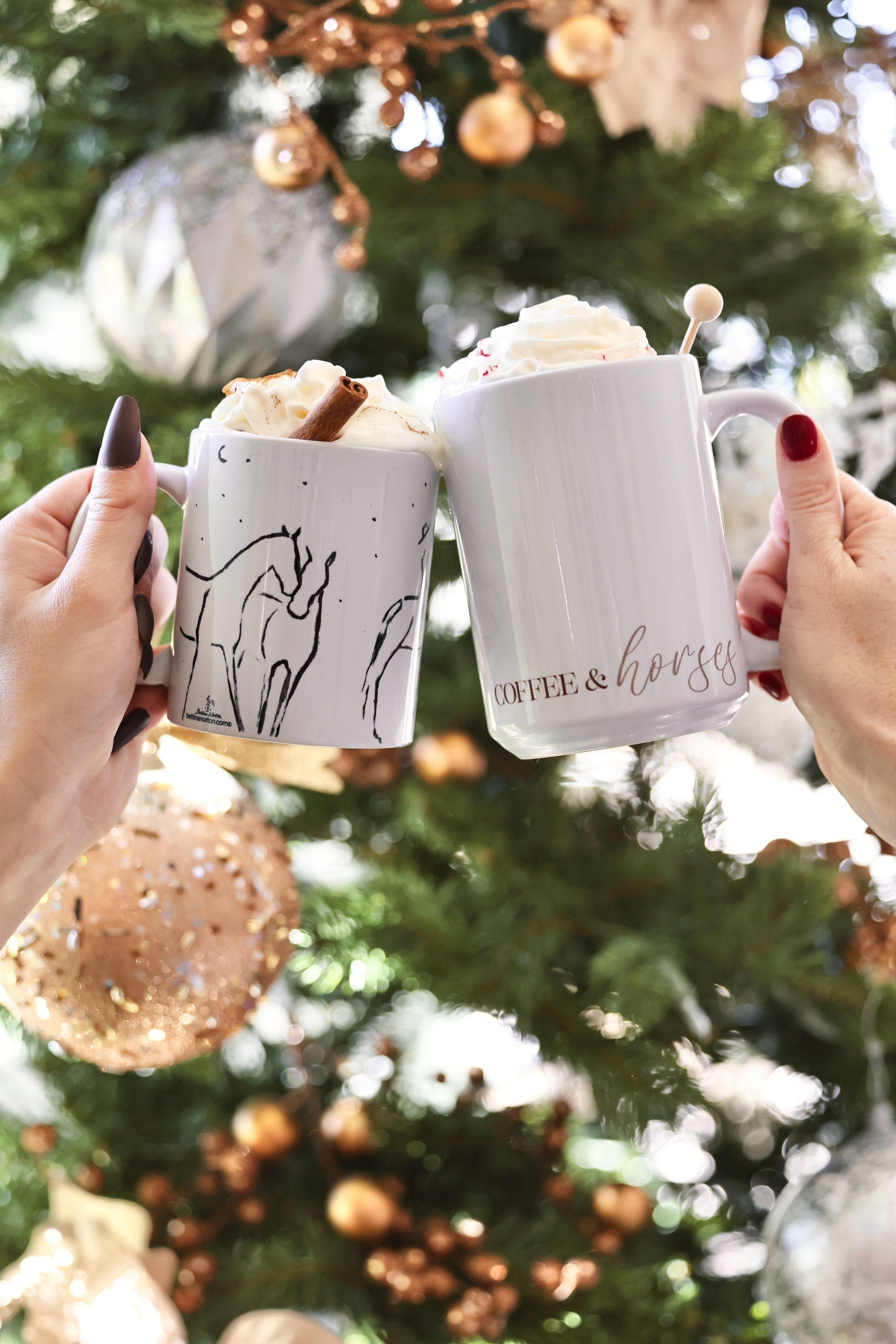 stylish equestrian bettina artwork stand with me porcelain mug