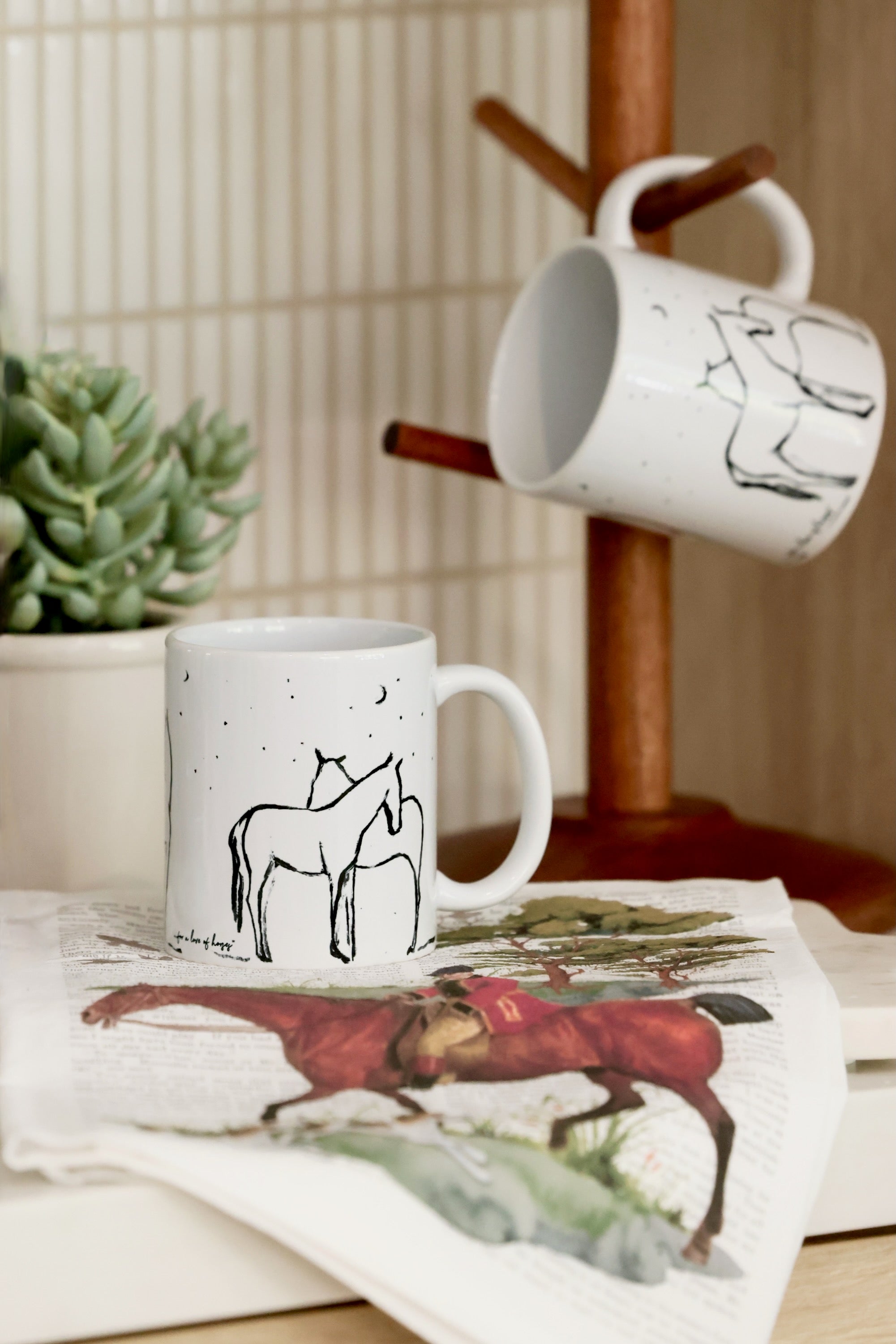 stylish equestrian bettina artwork stand with me porcelain mug
