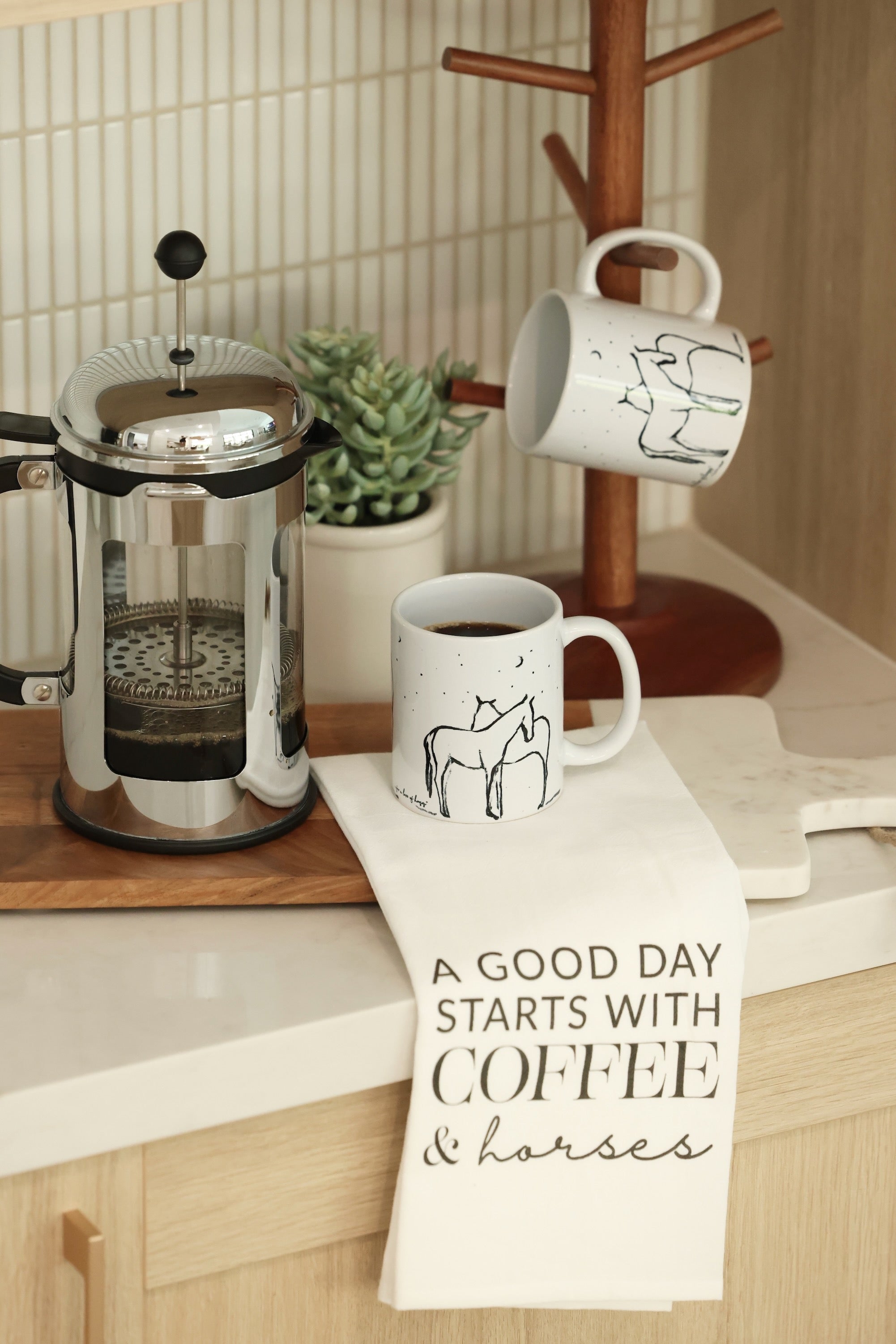 stylish equestrian bettina artwork stand with me porcelain mug