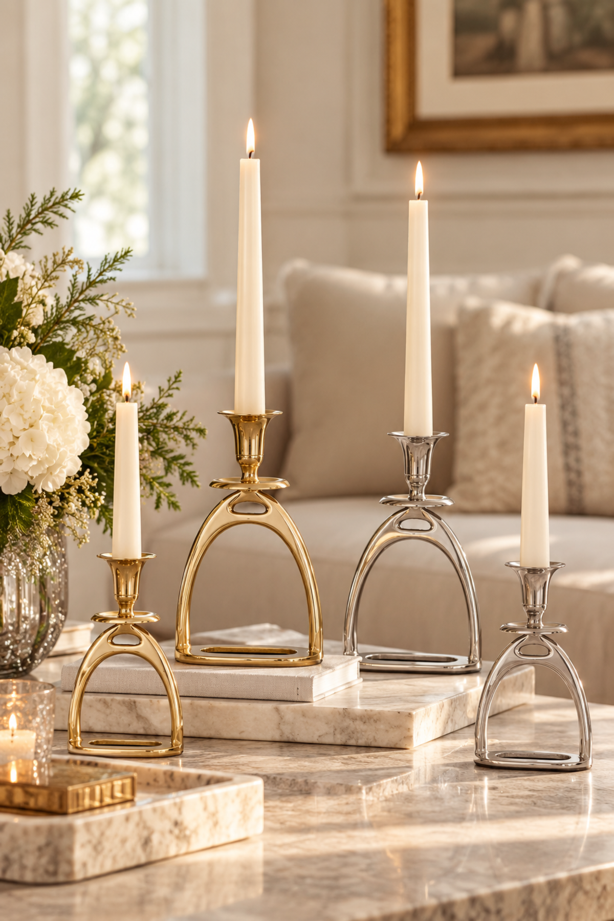 Stirrup Candle Holder - Silver