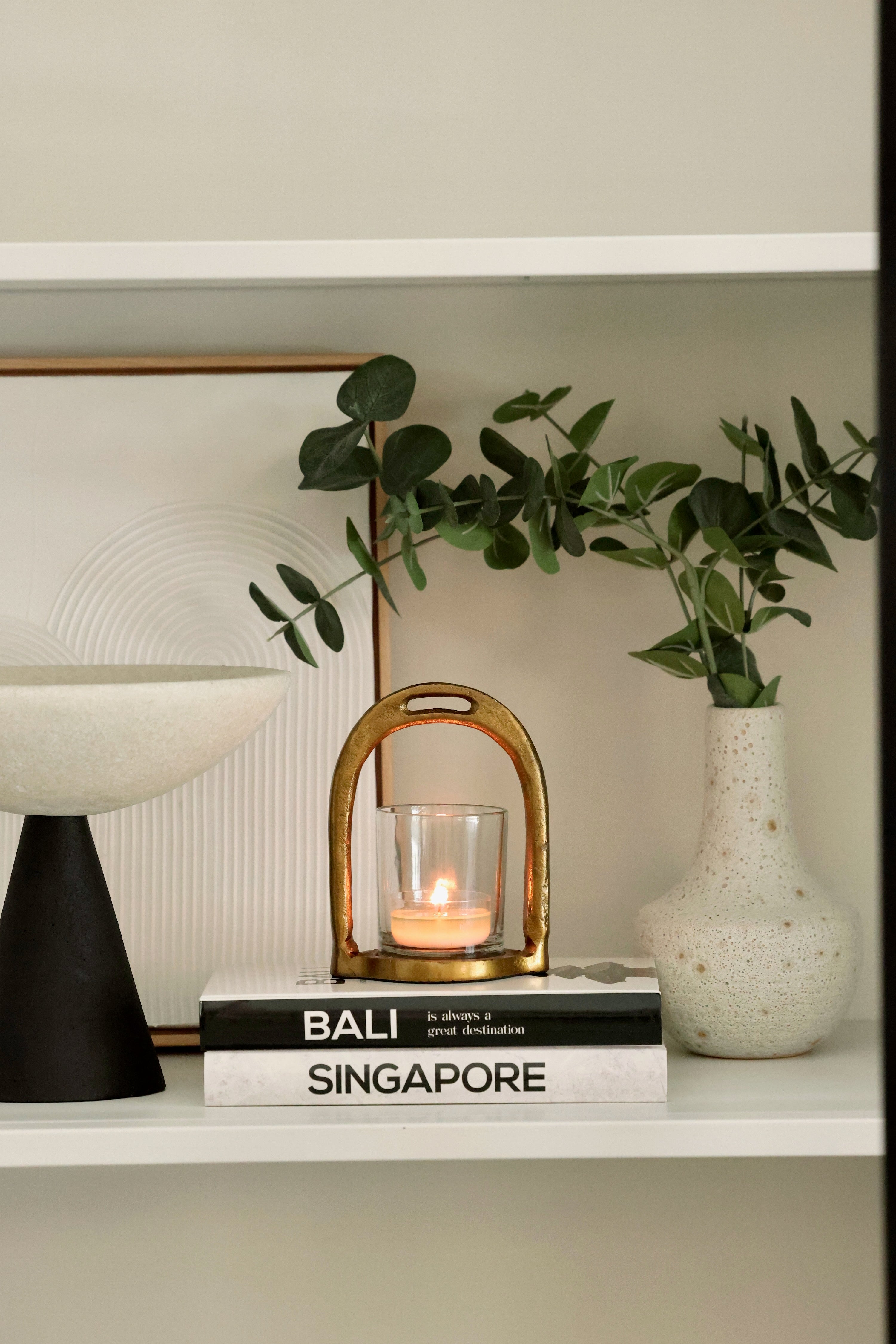 thg stylish equestrian stirrup hurricane candle holder small