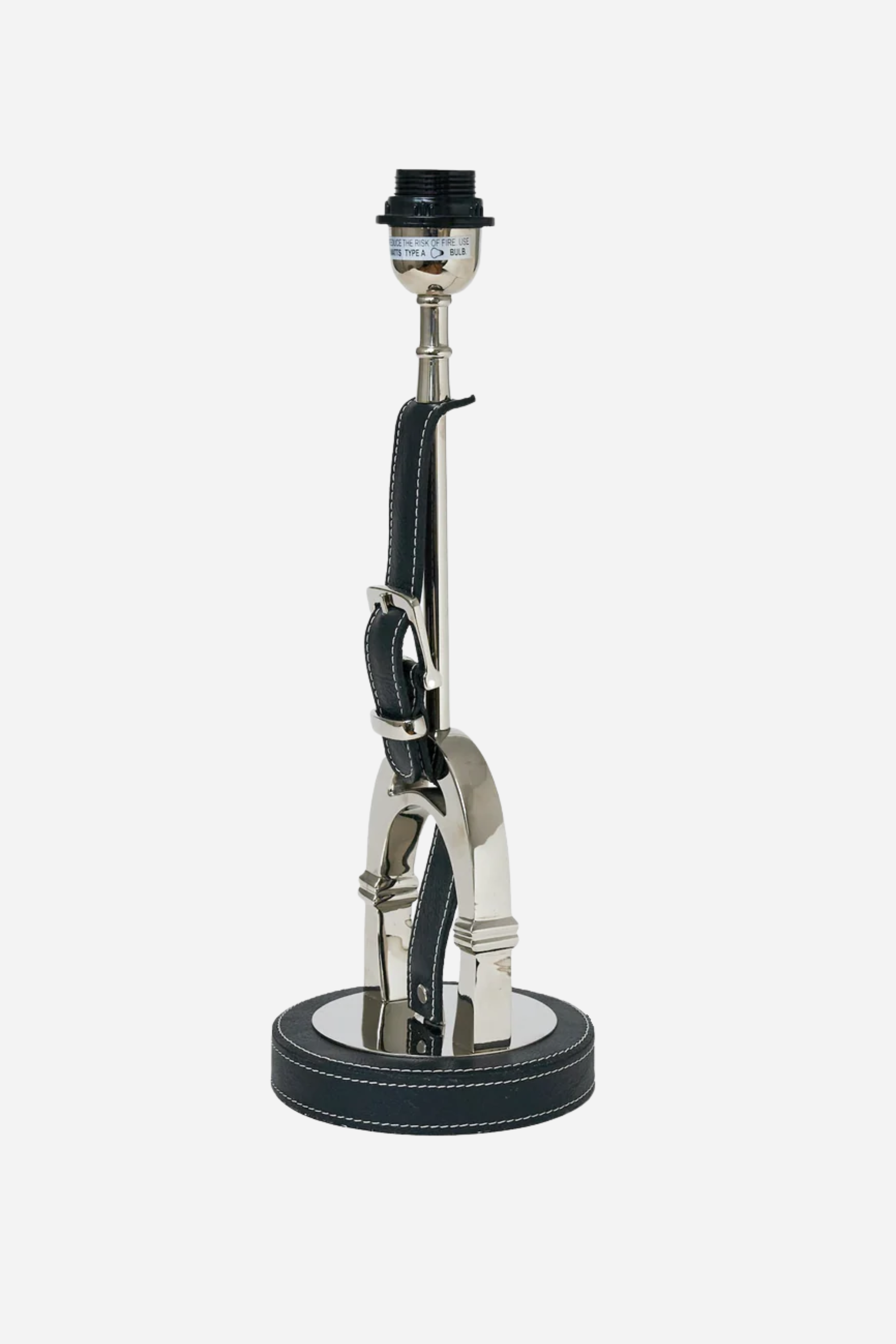adamsbro stylish equestrian stirrup leather lamp stand black