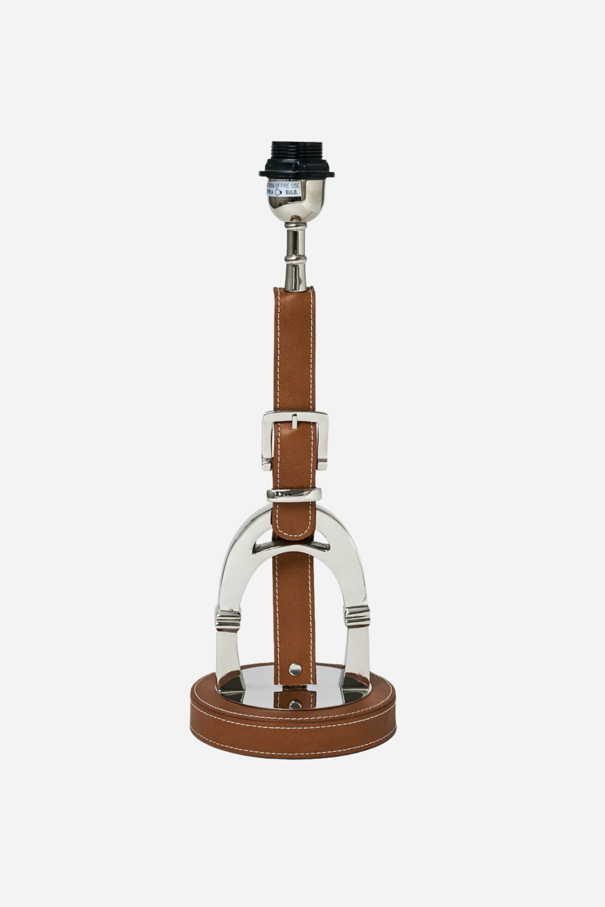 adamsbro stylish equestrian stirrup leather lamp stand cognac