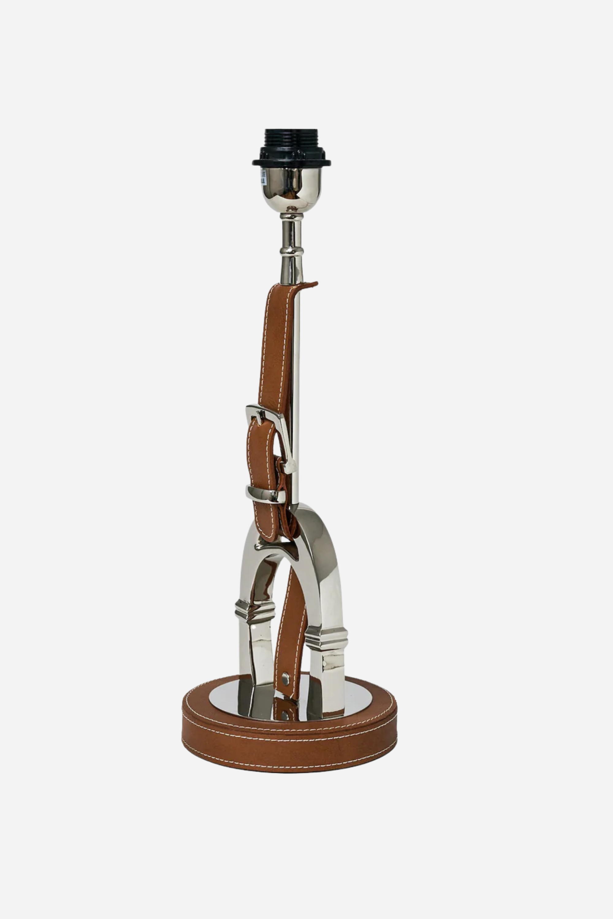 adamsbro stylish equestrian stirrup leather lamp stand cognac