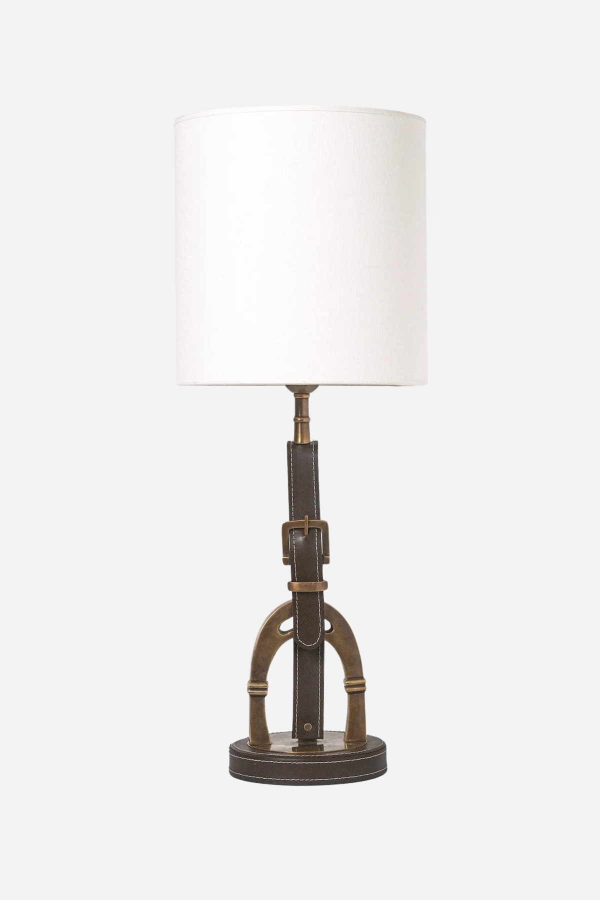 Stirrup Leather Lamp Stand - Vintage Brass