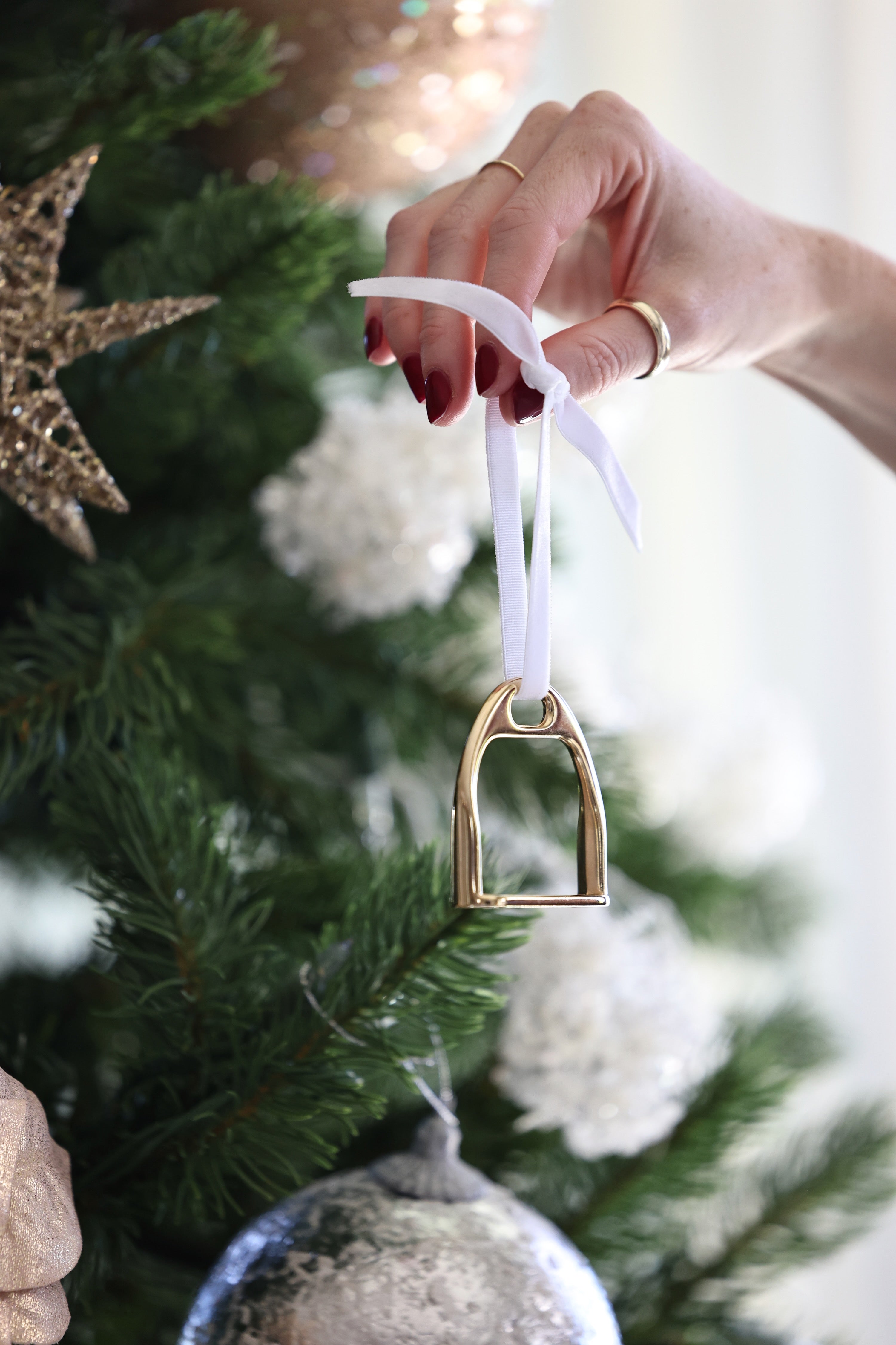 stylish equestrian horse stirrup christmas ornament