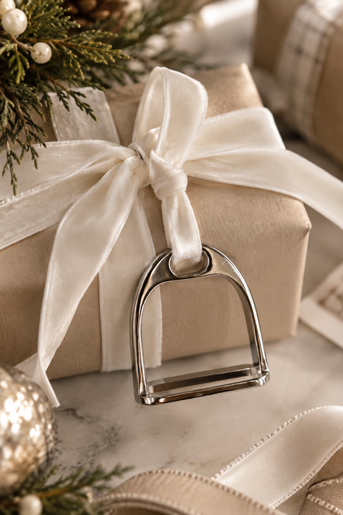 Stirrup Ornament - Silver