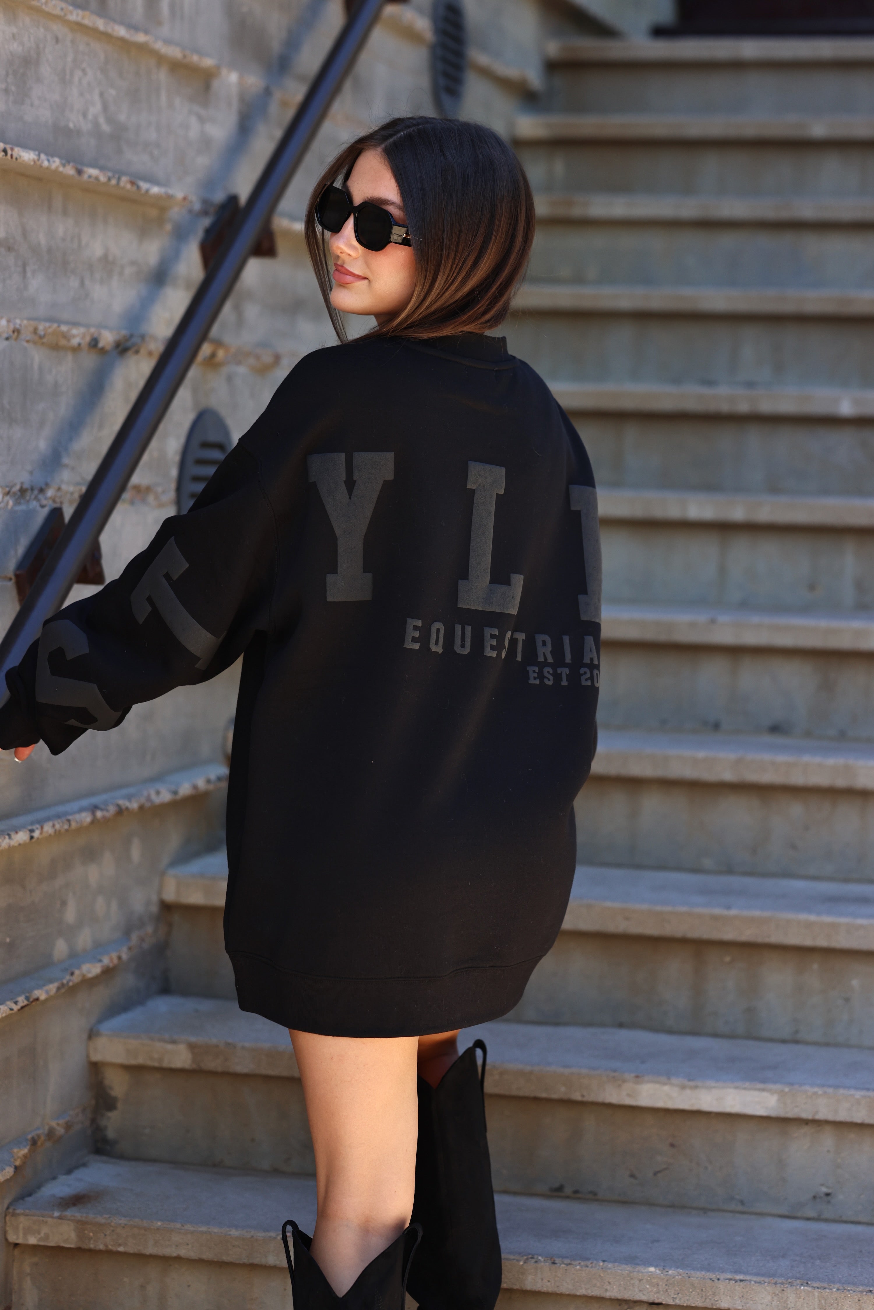 ascolour stylish eq oversized sweatshirt black