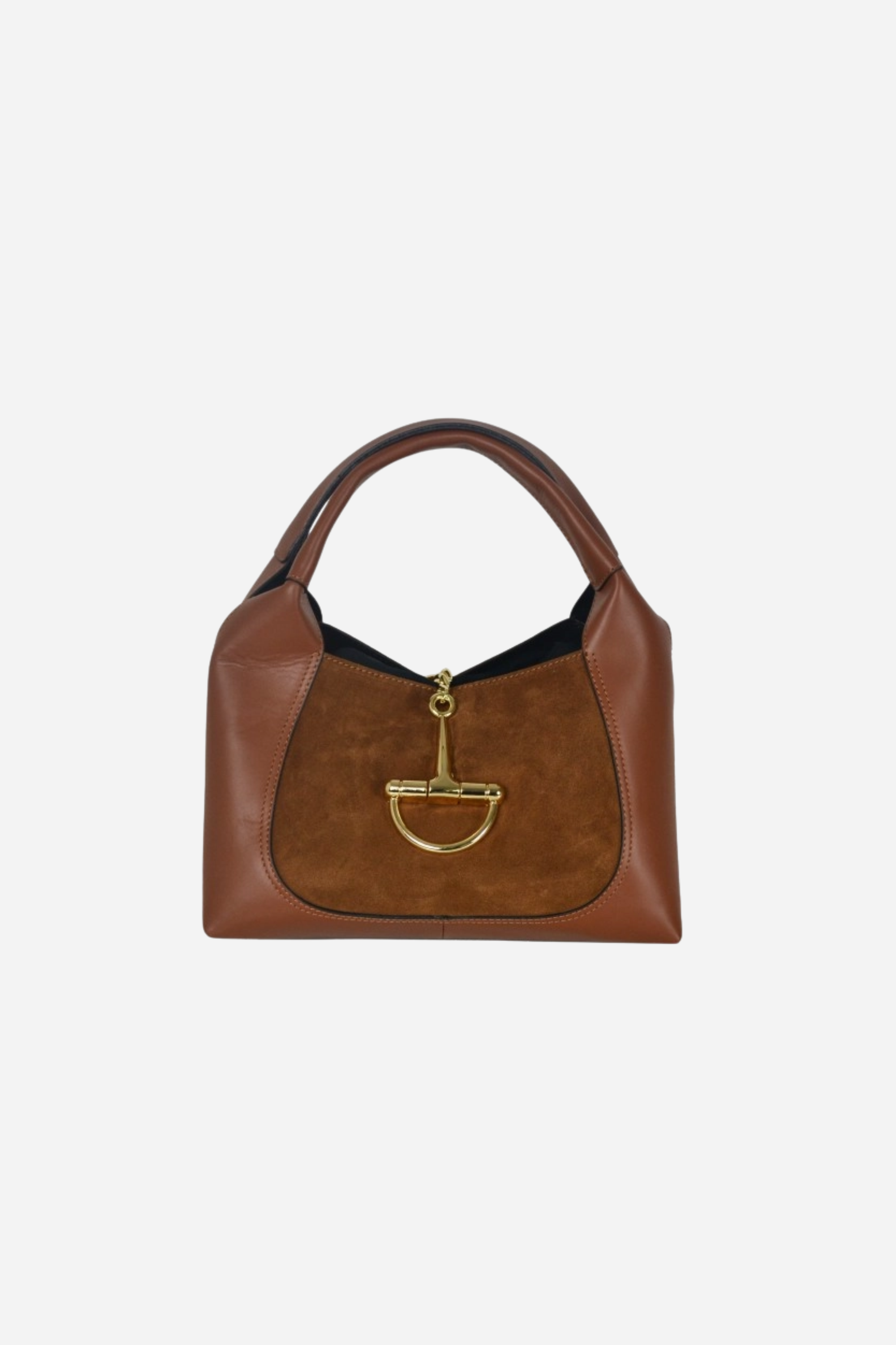 Stacey Suede Leather Saddle Bag - Camel