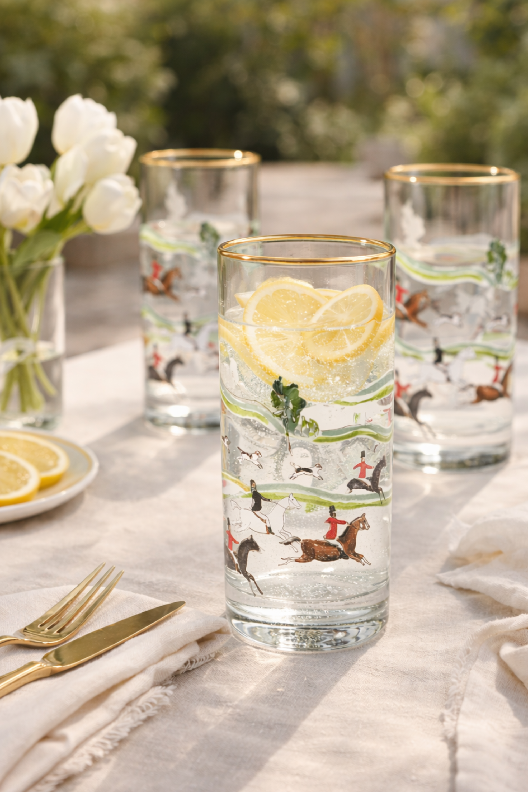 The Hunt Scene Drinking Glass Set