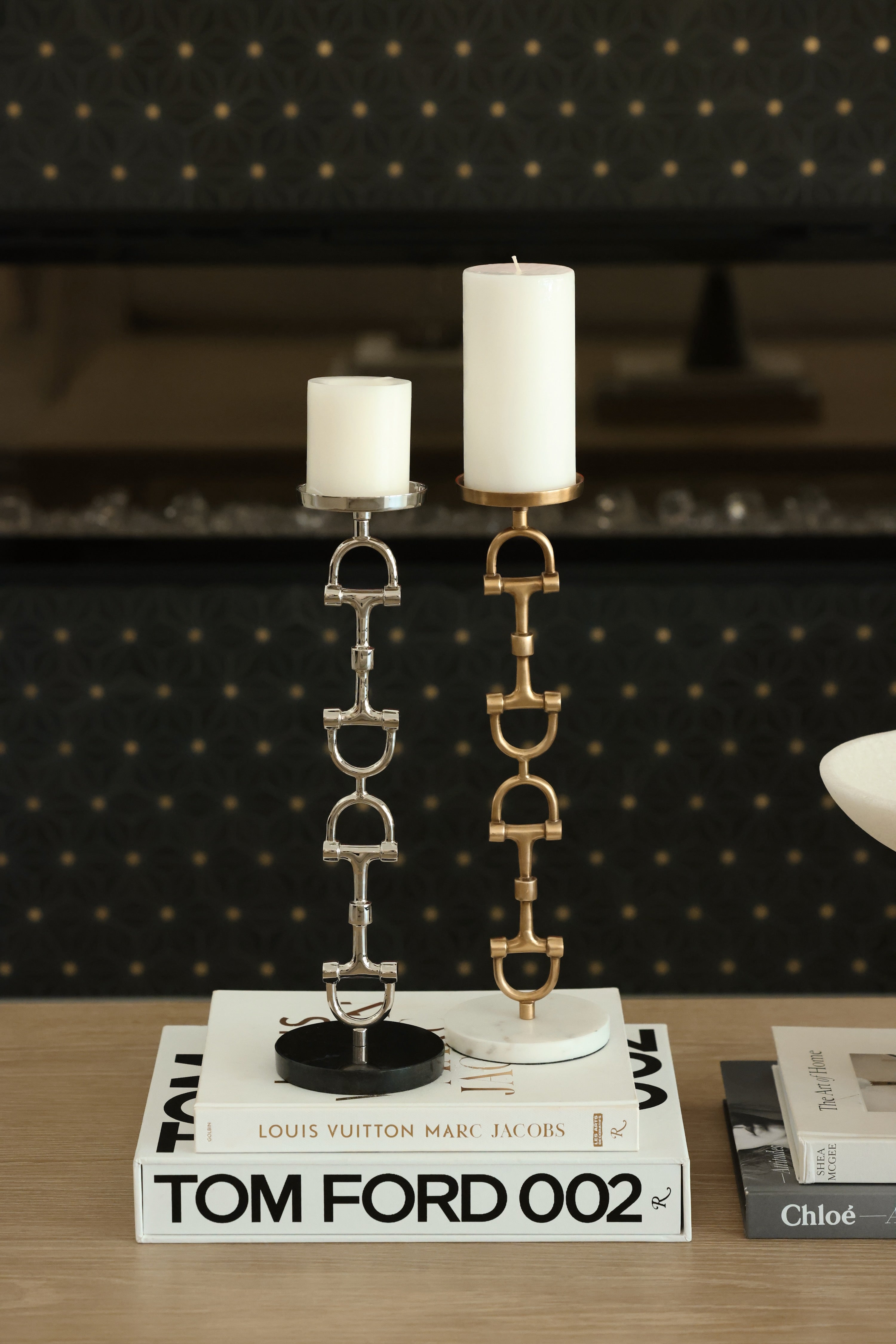 adamsbro stylish equestrian vista d-ring candle holder