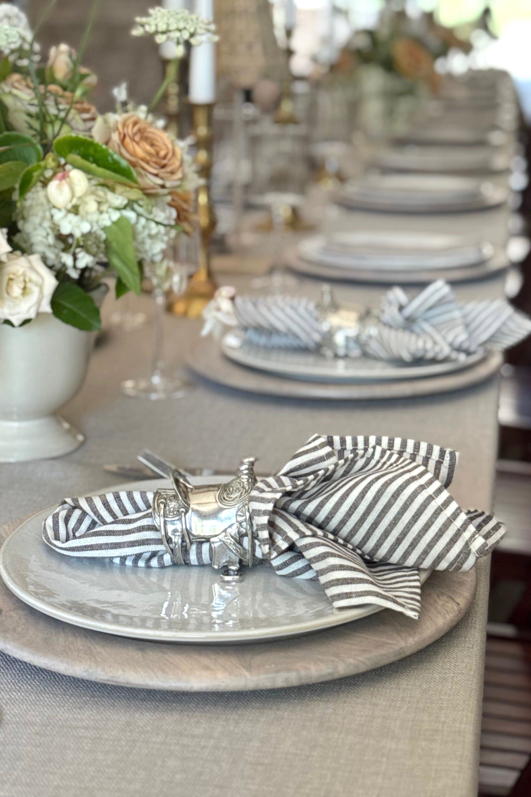 arthur court stylish equestrian pewter western horse saddle napkin ring set