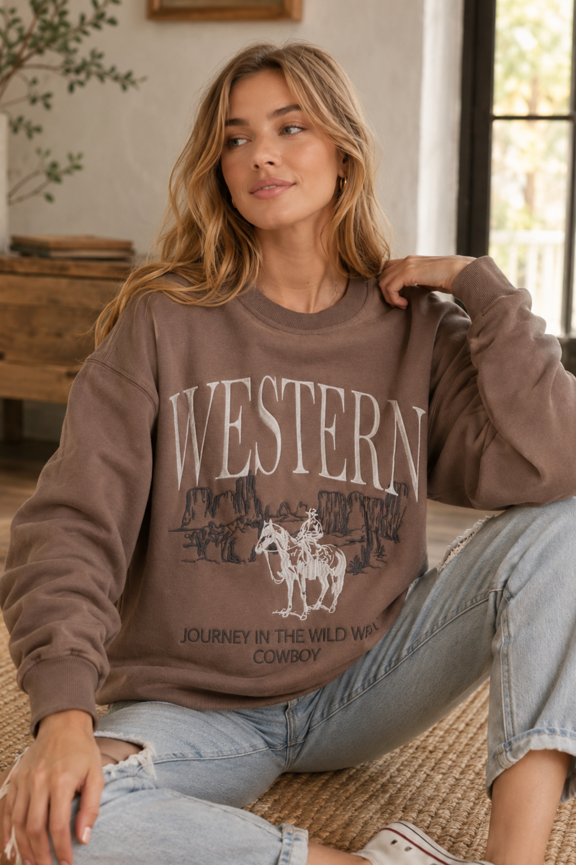 Western Ways Embroidered Sweatshirt