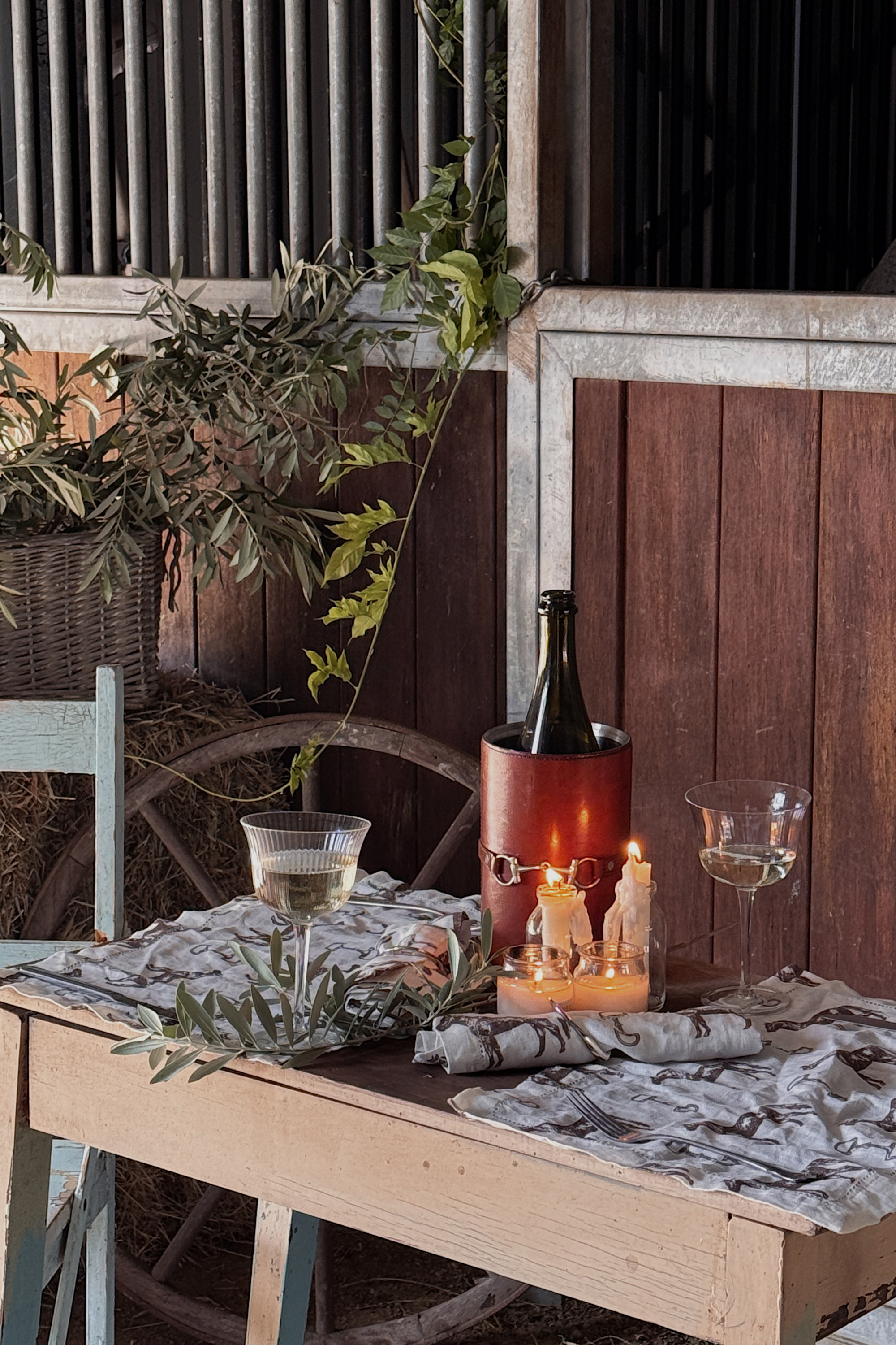 arthur court stylish equestrian horse bit leather wine bucket cooler