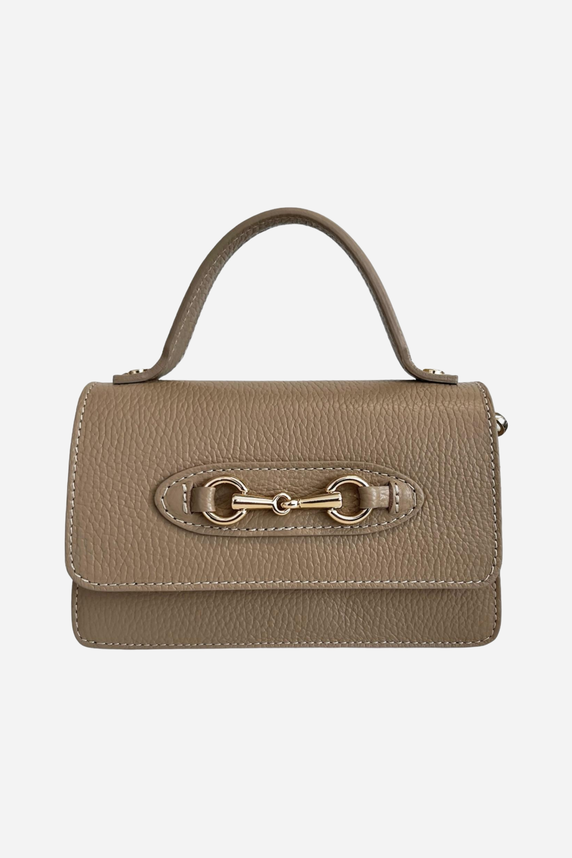 Ava Leather Bit Bag - Taupe