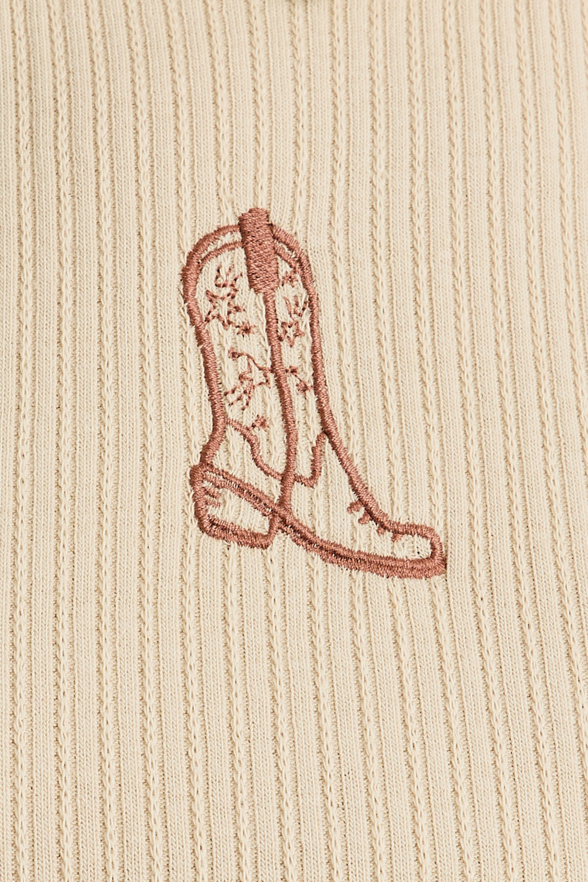 Cowboy Boot Embroidered Ribbed Tank