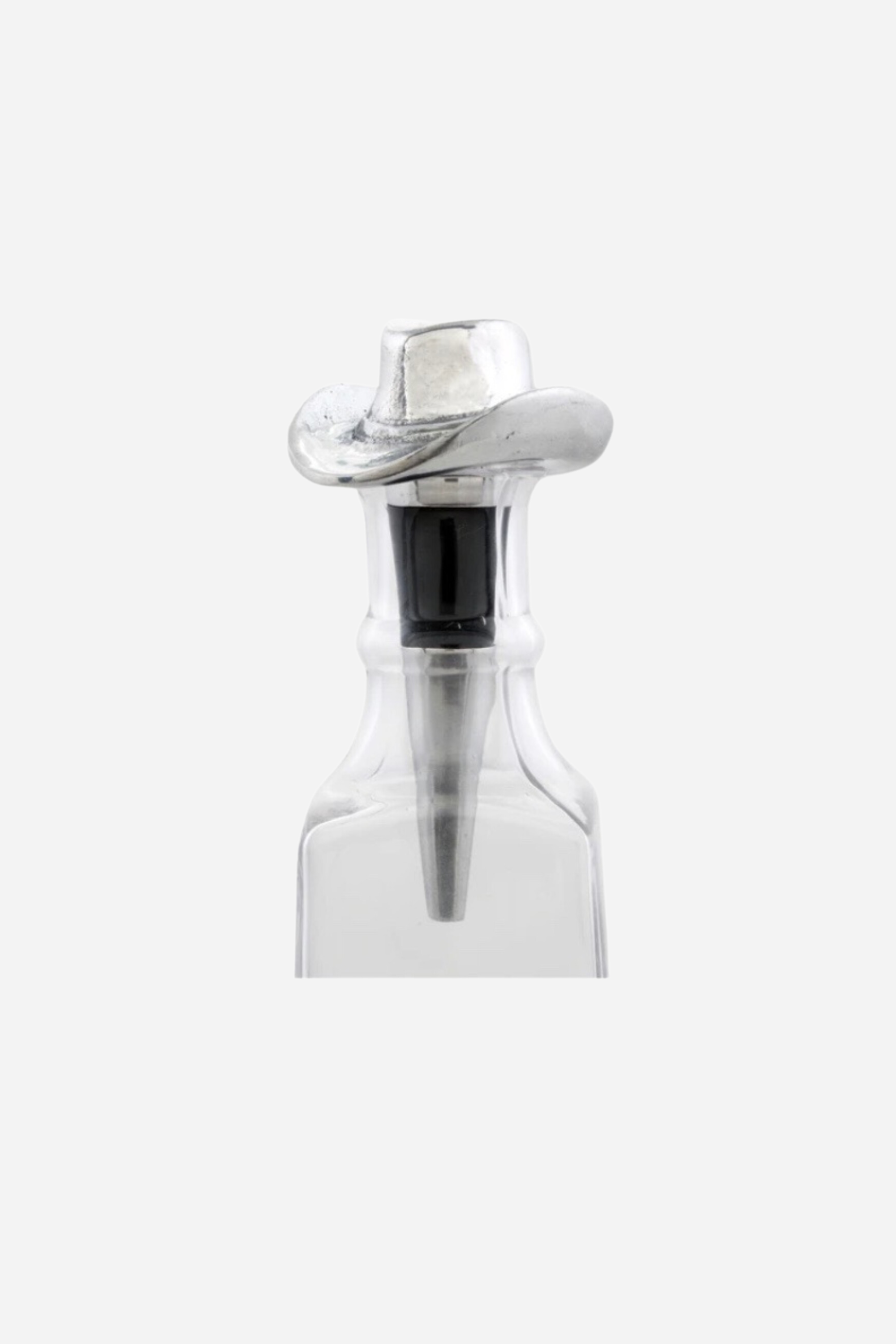 arthur court stylish equestrian cowboy hat wine stopper  Cowboy Hat Bottle Stopper made from premium aluminum alloy, featuring a detailed western hat design with tilted edges. A stylish equestrian-inspired wine accessory perfect for barware, kitchen décor, or gifting to horse lovers.