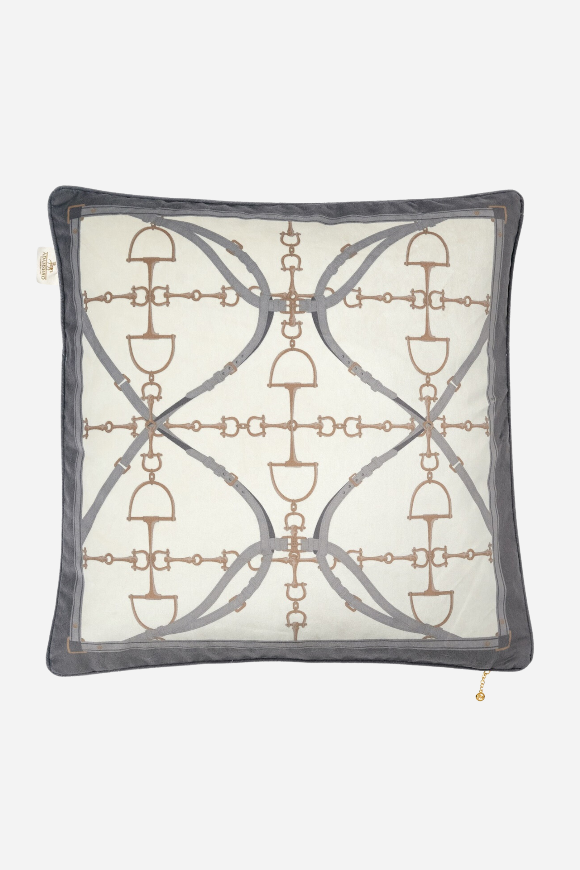 D-Ring Velvet Pillow - Slate