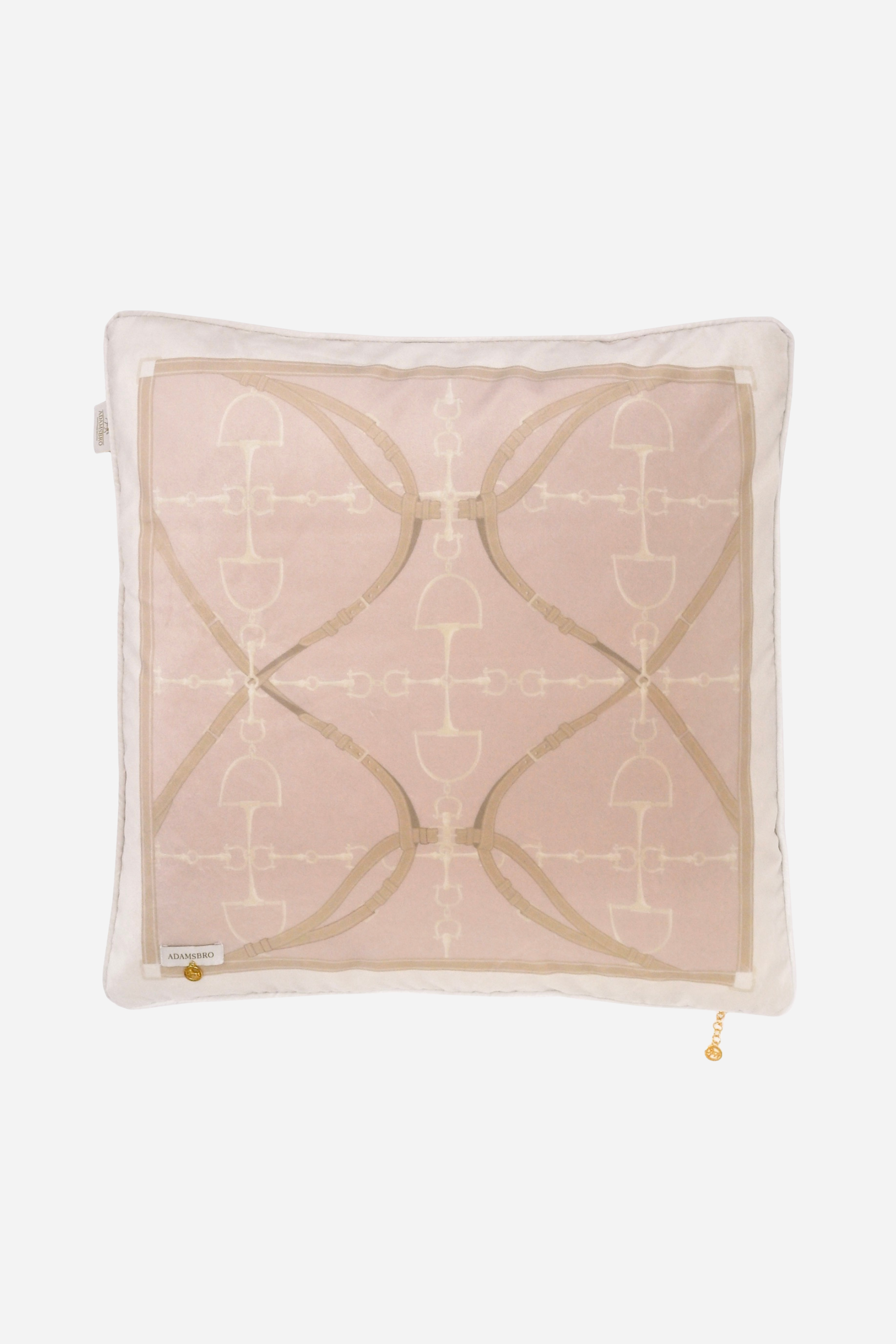 Adamsbro stylish equestrian D-Ring Velvet Pillow - Petal Pink