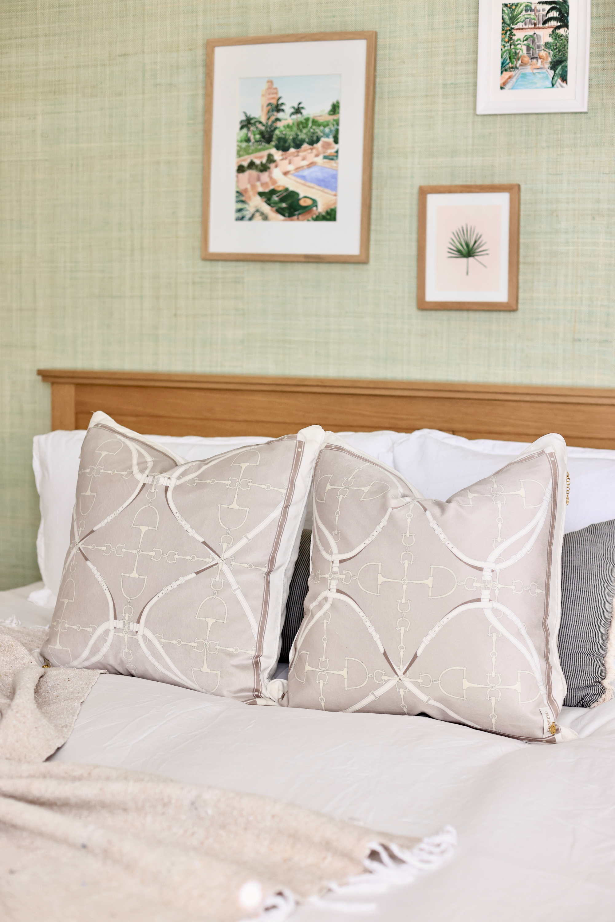 D-Ring Velvet Pillow – Putty by Stylish Equestrian, a luxurious 22x22 brushed velvet pillow featuring a modern equestrian D-ring bit pattern in soft neutral hues. Includes insert with side zip access and solid velvet backing for a refined finish. Perfect for adding equestrian charm and sophistication to any home décor. equestrian home decor and interior design, horse themed pillow, D-ring bit pillow, luxury velvet cushion, equestrian home furnishing, neutral horse decor, elegant equestrian accent