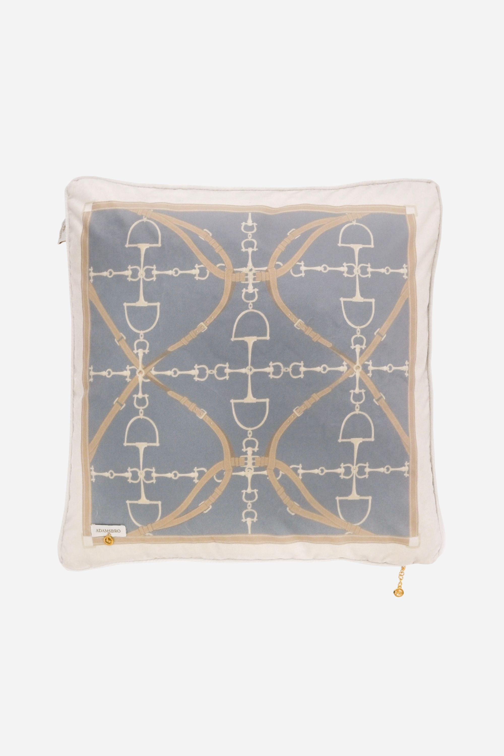 Adamsbro stylish equestrian D-Ring Velvet Pillow - Sky Blue