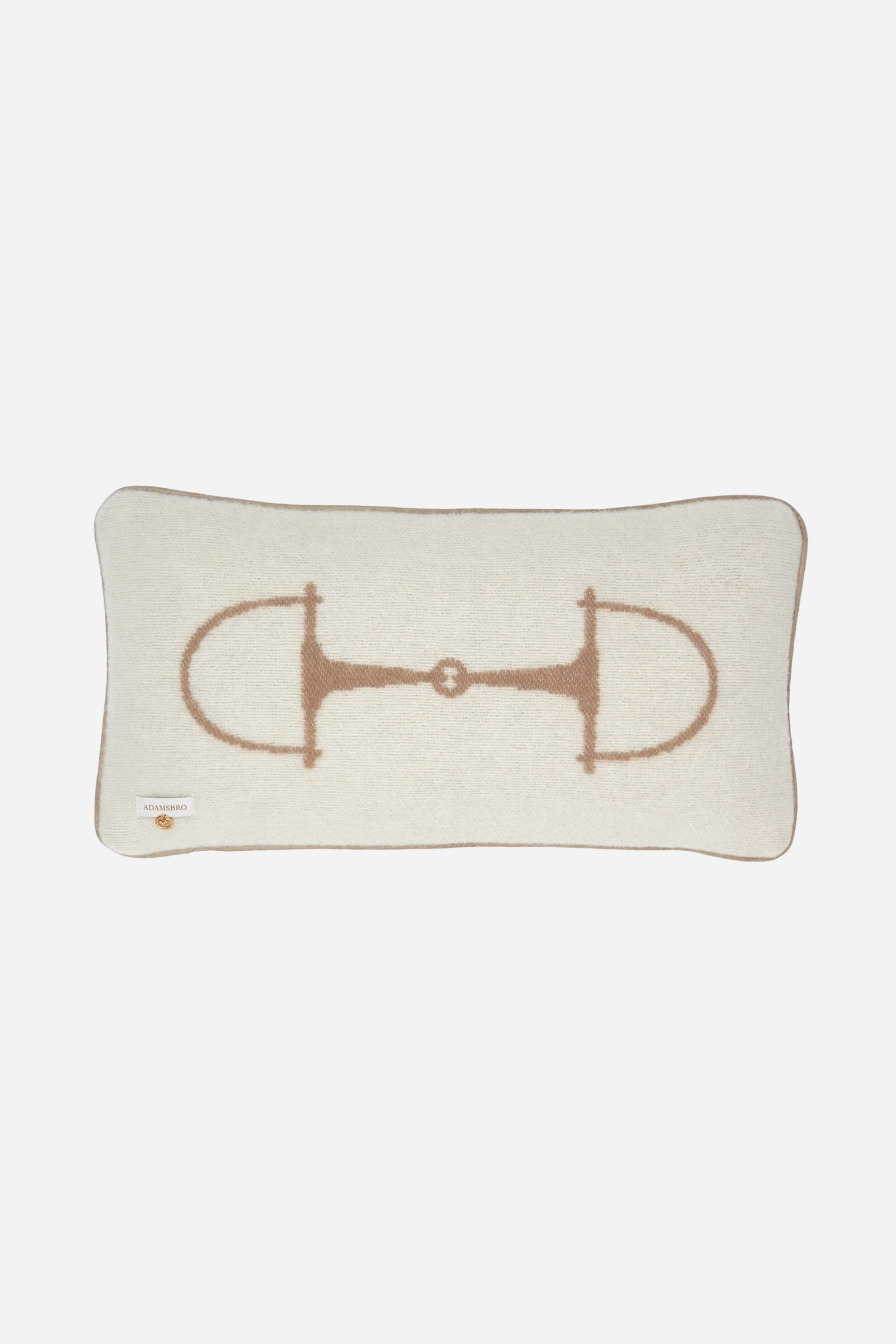 adamsbro stylish equestrian equine lumbar wool pillow creme brulee