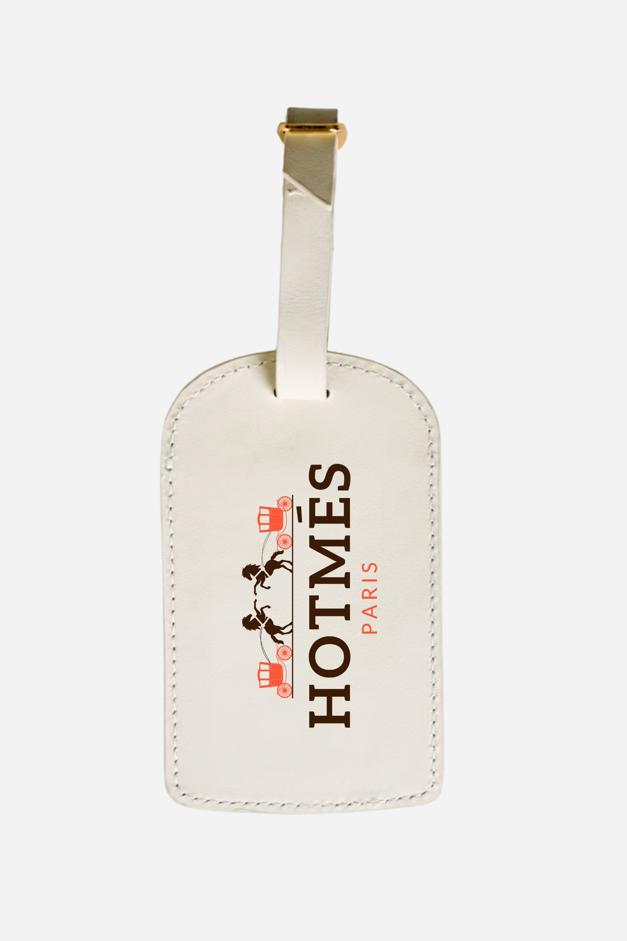 blvd custom stylish equestrian hotmes luggage tag ivory