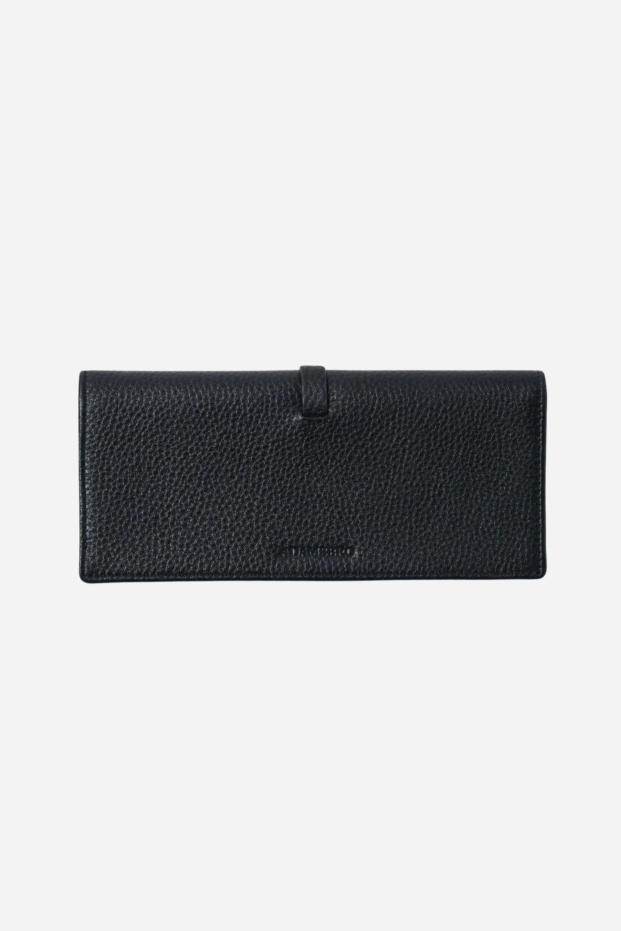 adamsbro stylish equestrian black leather wallet with gold stirrup detail