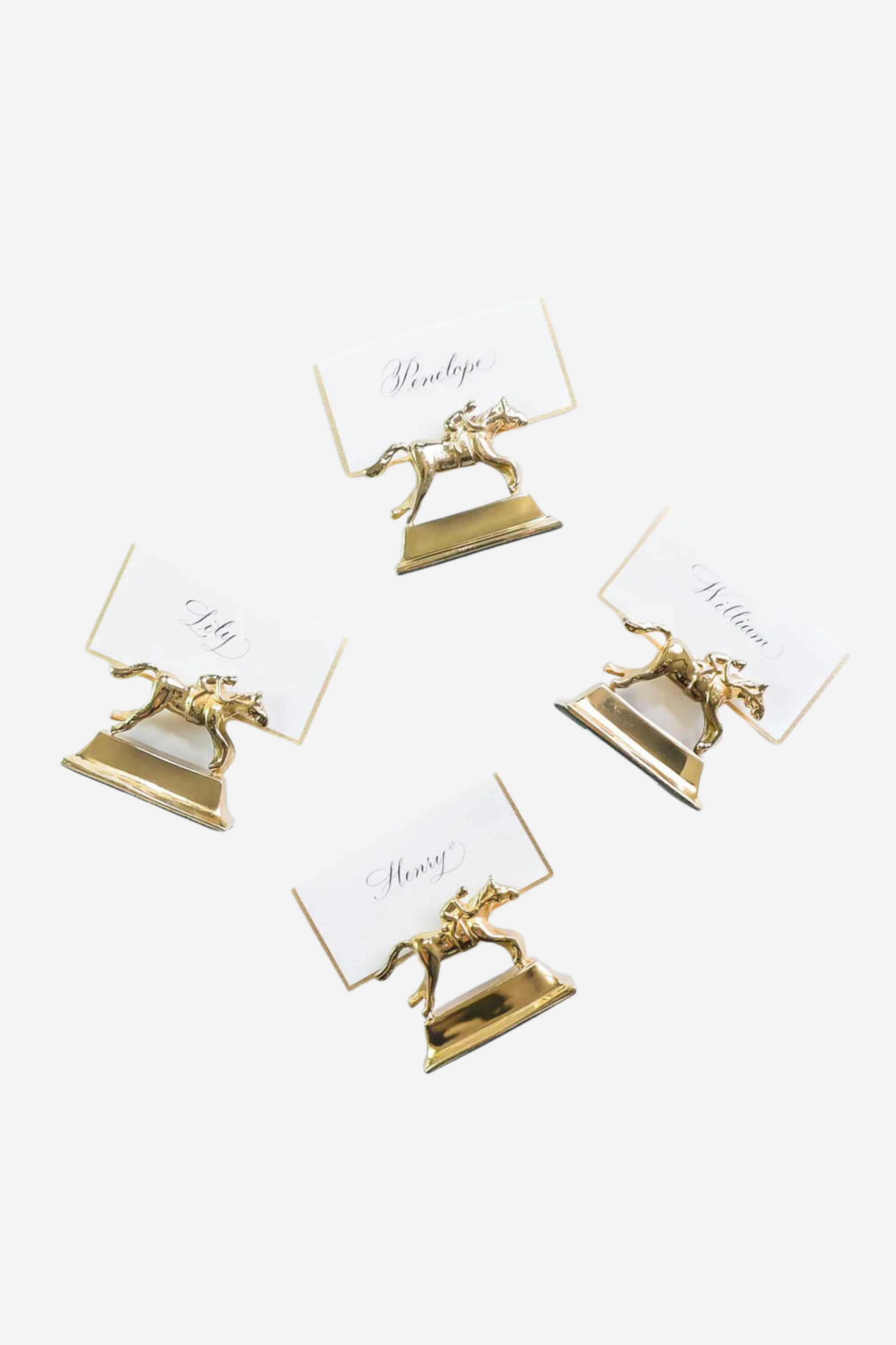 pomegranate stylish equestrian jockey place card holder set