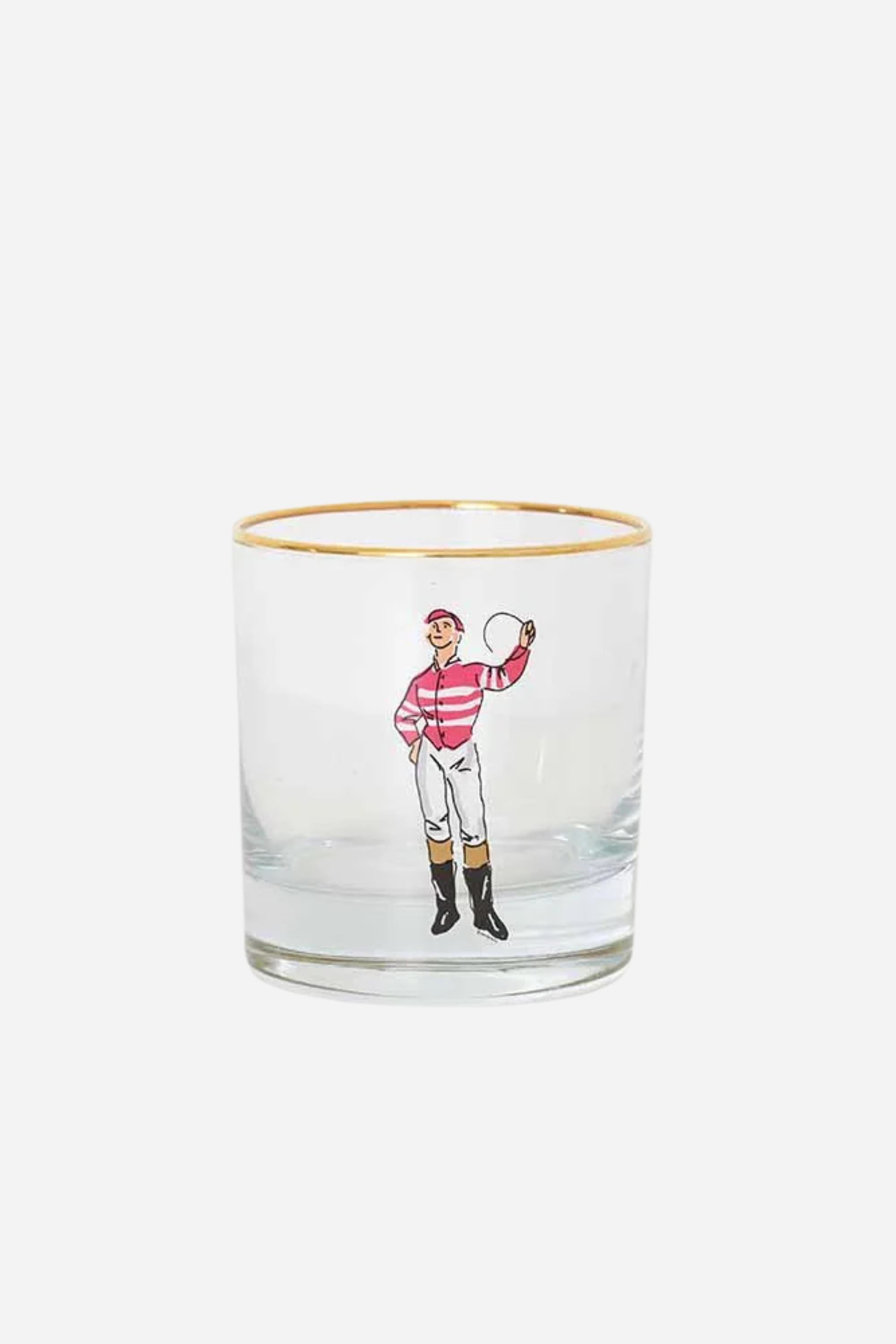 pomegranate stylish equestrian jockey short drinking glass set
